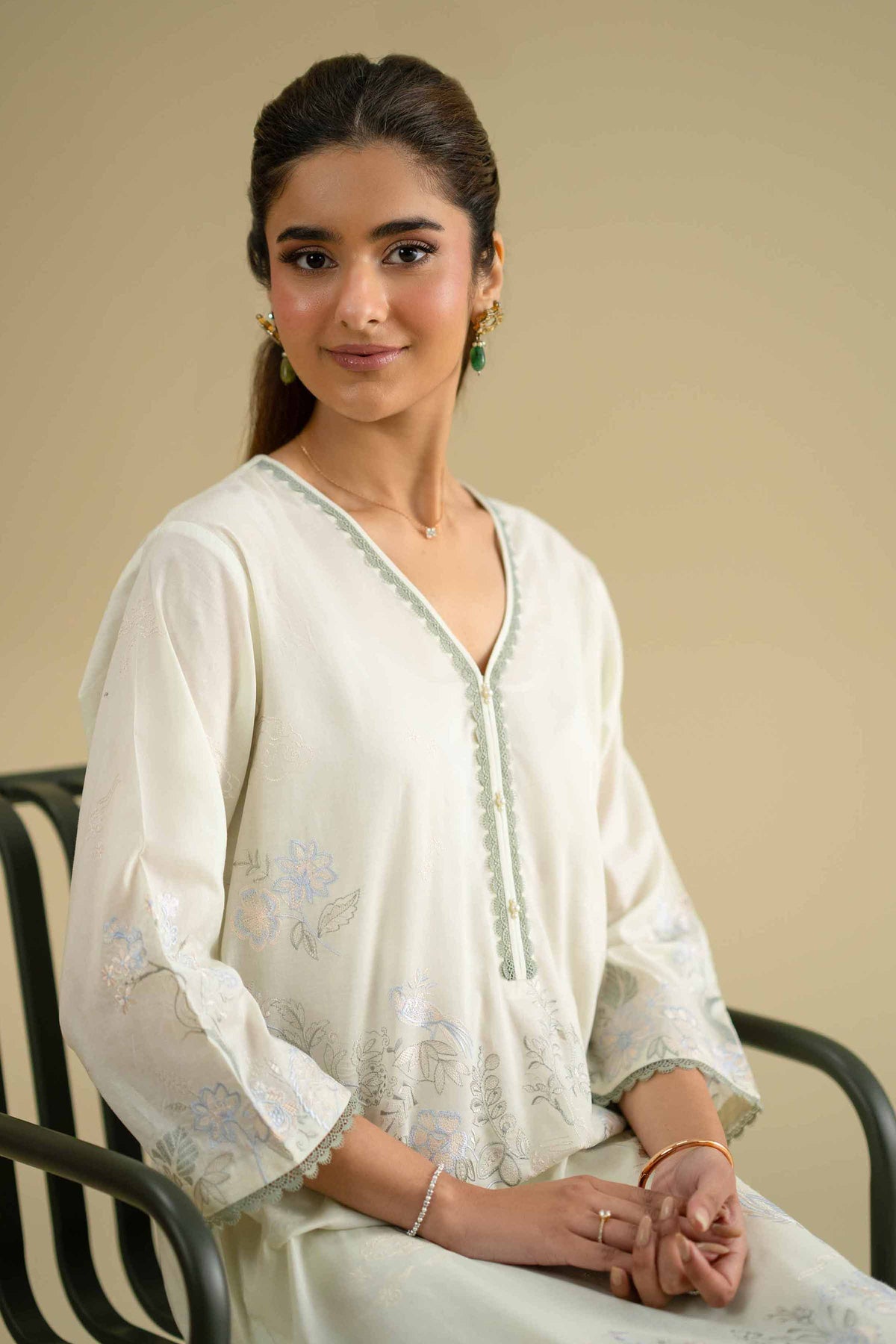 2 Piece - Embroidered Suit - KFE26-59Green Cambric 2PC Embroidered Nishat Australia