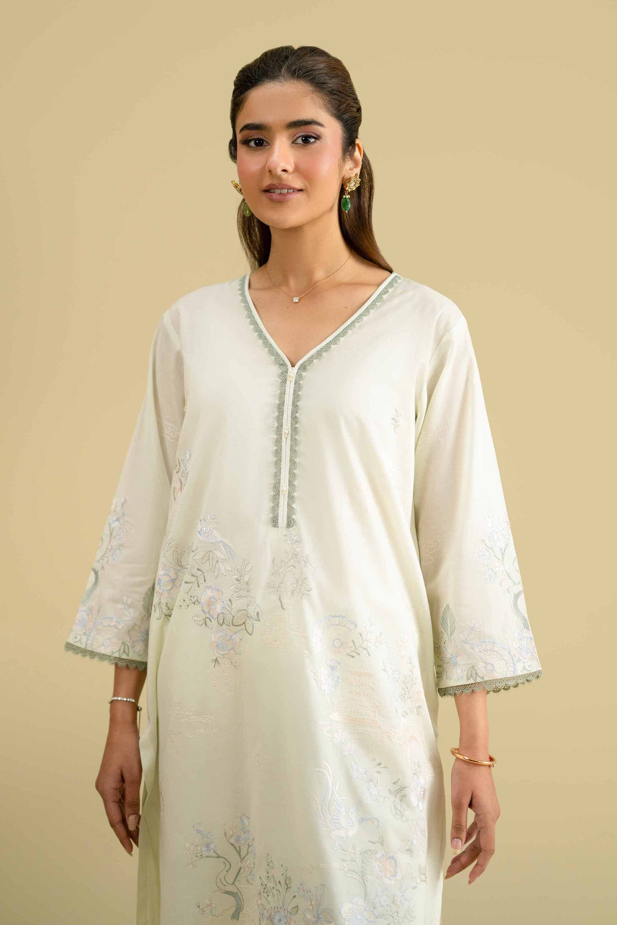 2 Piece - Embroidered Suit - KFE26-59Green Cambric 2PC Embroidered Nishat Australia