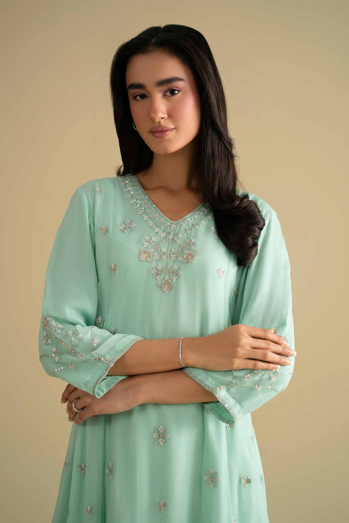 2 Piece - Embroidered Suit - KFE26-61Blue Chiffon 2PC Embroidered Nishat Australia