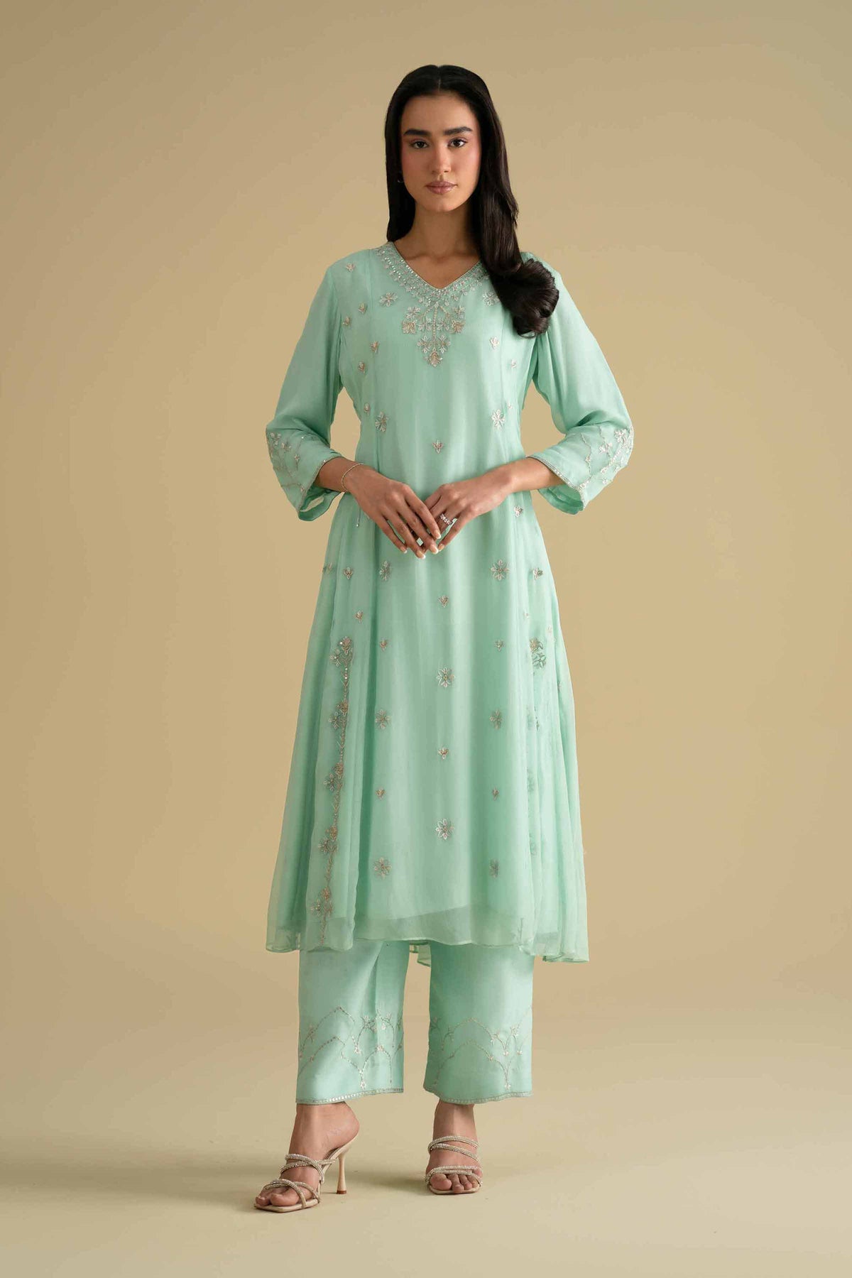 2 Piece - Embroidered Suit - KFE26-61Blue Chiffon 2PC Embroidered Nishat Australia