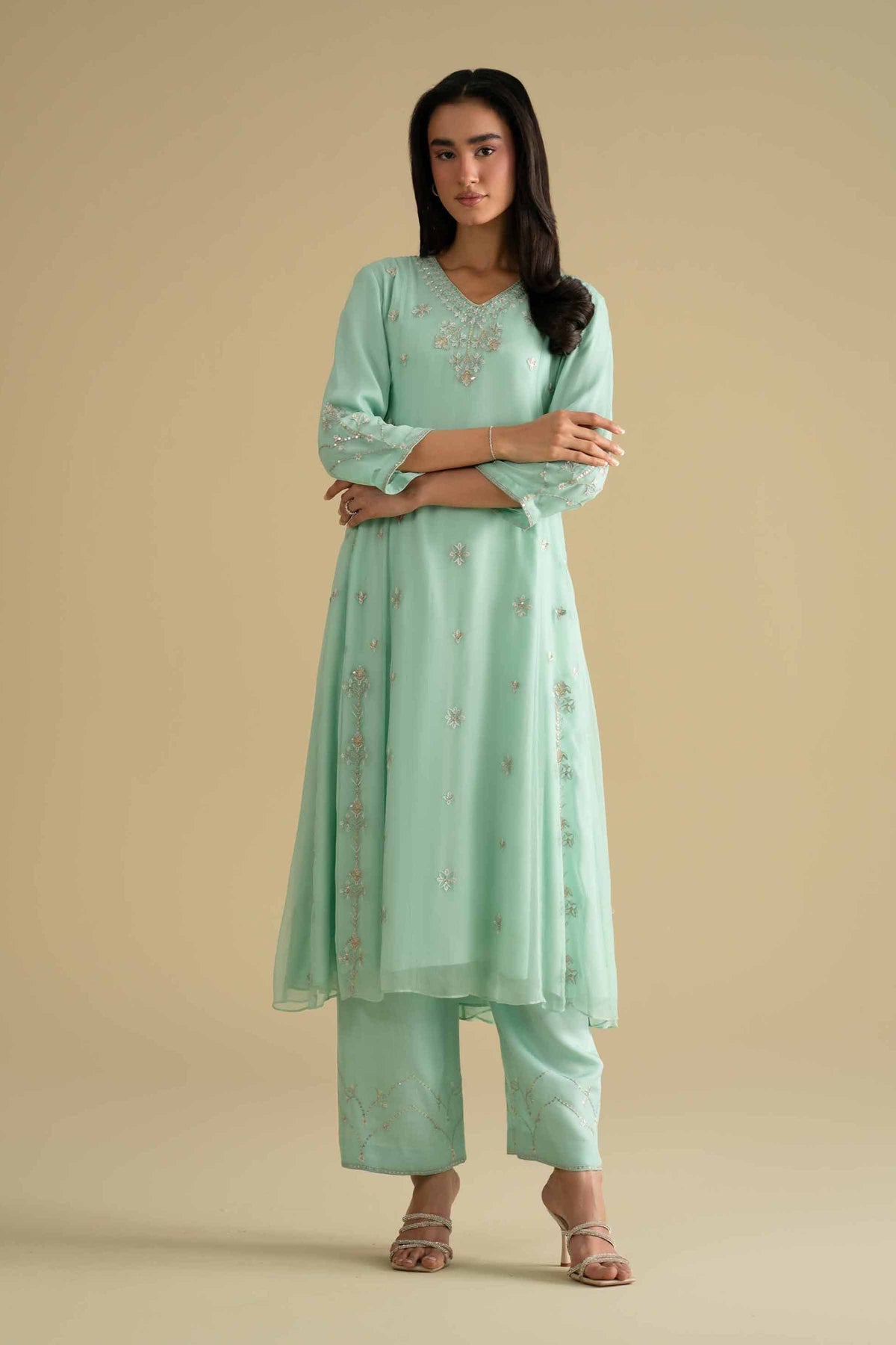 2 Piece - Embroidered Suit - KFE26-61Blue Chiffon 2PC Embroidered Nishat Australia