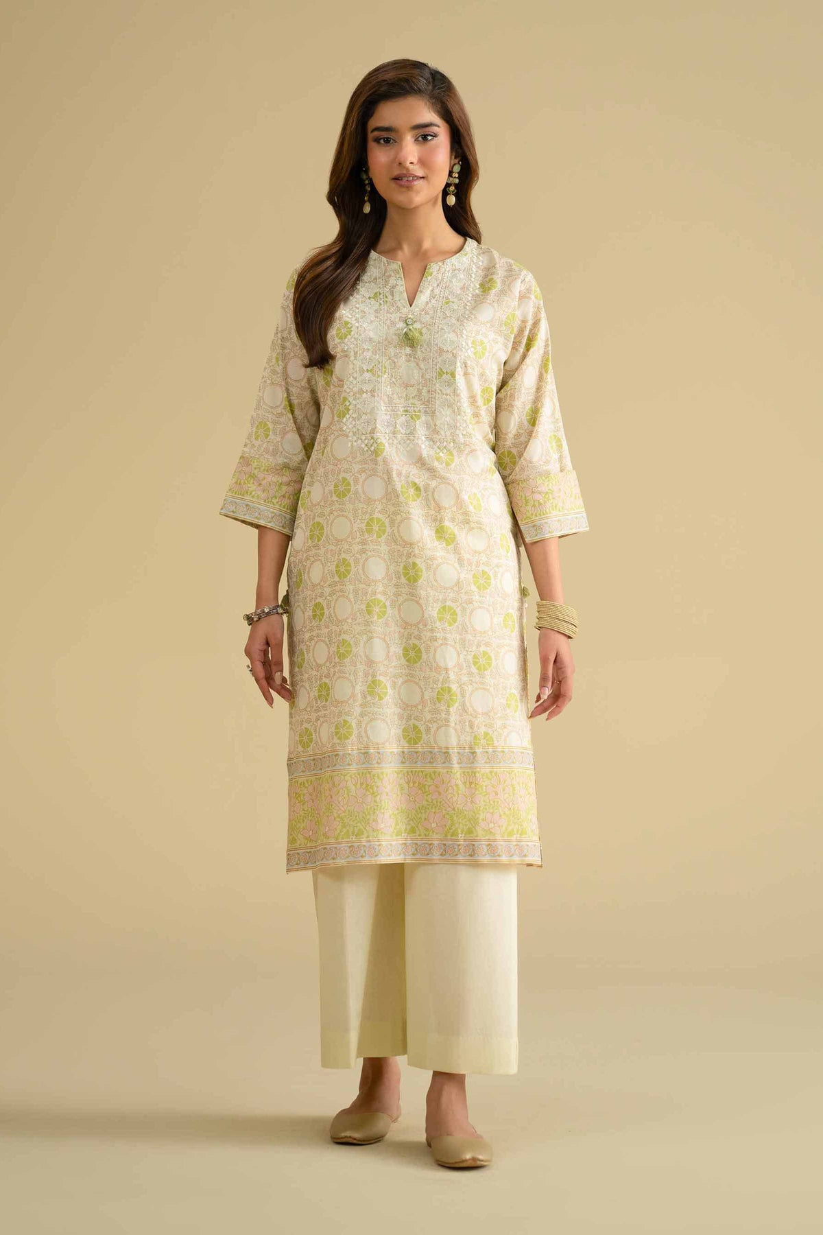 2 Piece - Printed Embroidered Suit - KFE26-63Yellow Lawn 2PC Embroidered Nishat Australia