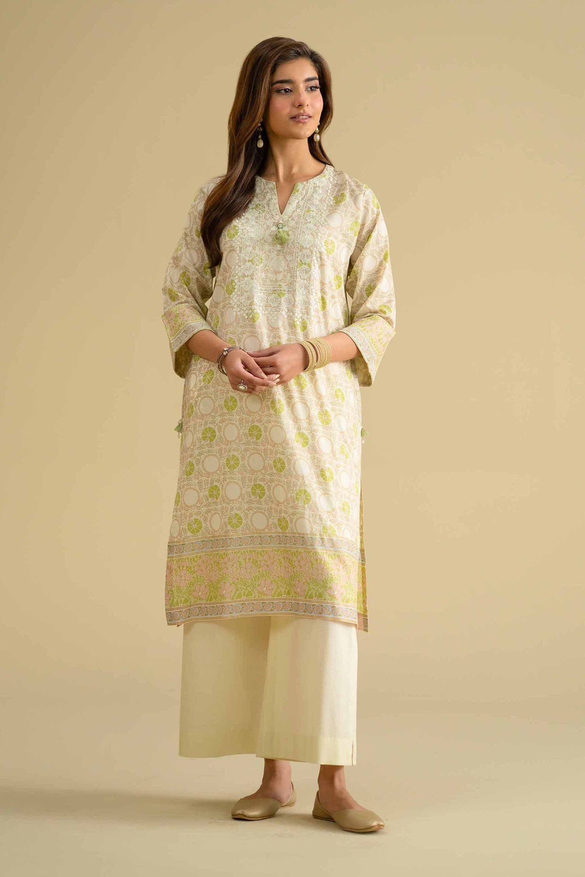 2 Piece - Printed Embroidered Suit - KFE26-63Yellow Lawn 2PC Embroidered Nishat Australia