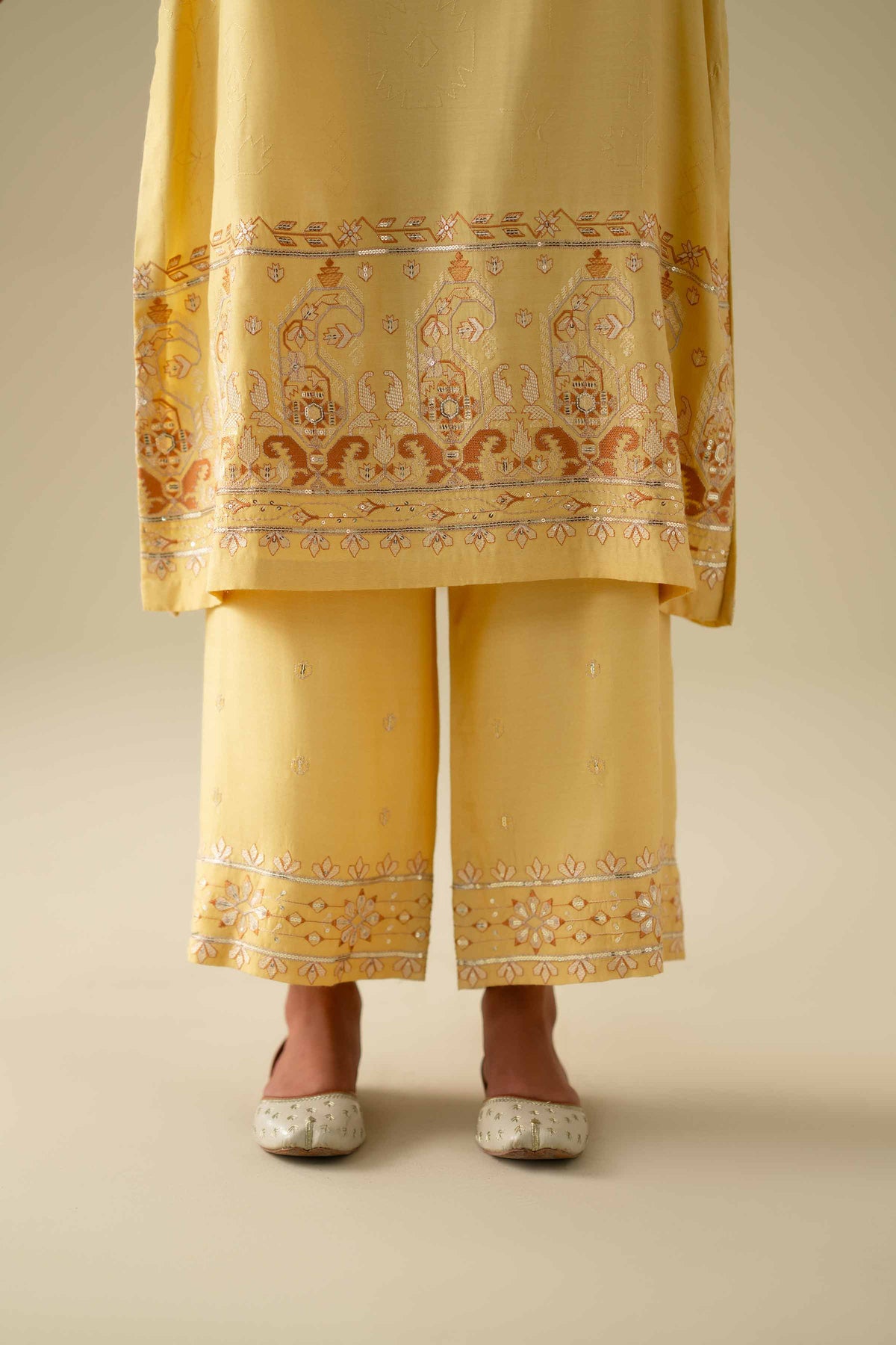 2 Piece - Embroidered Suit - KFE26-68Yellow Silk 2PC Embroidered Nishat Australia
