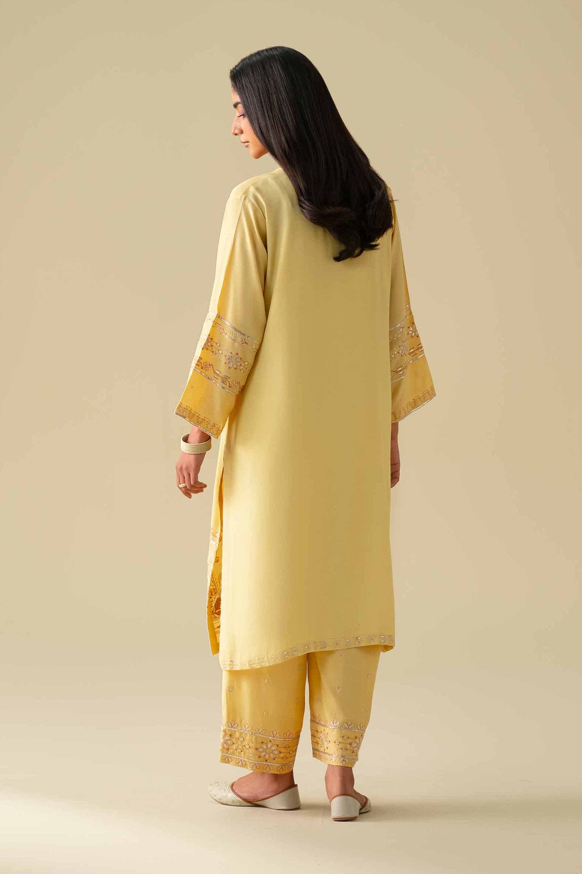 2 Piece - Embroidered Suit - KFE26-68Yellow Silk 2PC Embroidered Nishat Australia