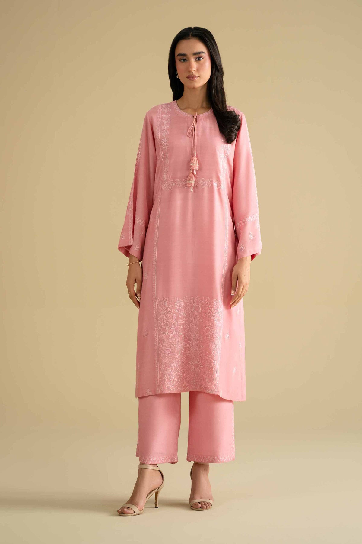 2 Piece - Embroidered Suit - KFE26-69Pink Silk 2PC Embroidered Nishat Australia