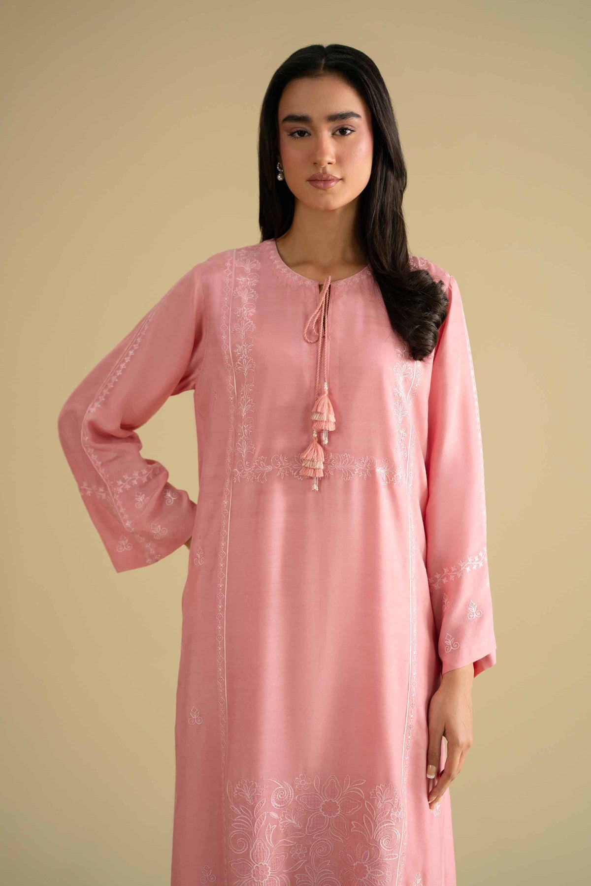 2 Piece - Embroidered Suit - KFE26-69Pink Silk 2PC Embroidered Nishat Australia