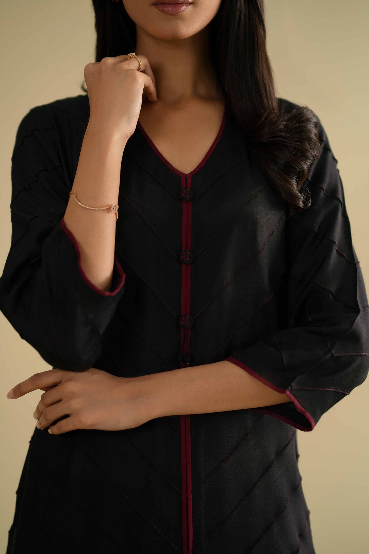 2 Piece - Embroidered Suit - KFE26-70Black Silk 2PC Solids Nishat Australia