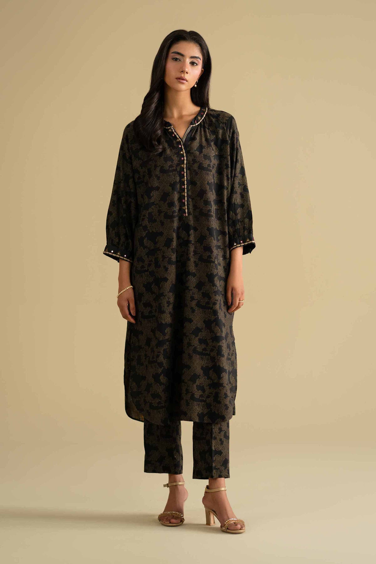 2 Piece - Printed Suit - KFE26-71Black Jacquard 2PC Embroidered Nishat Australia