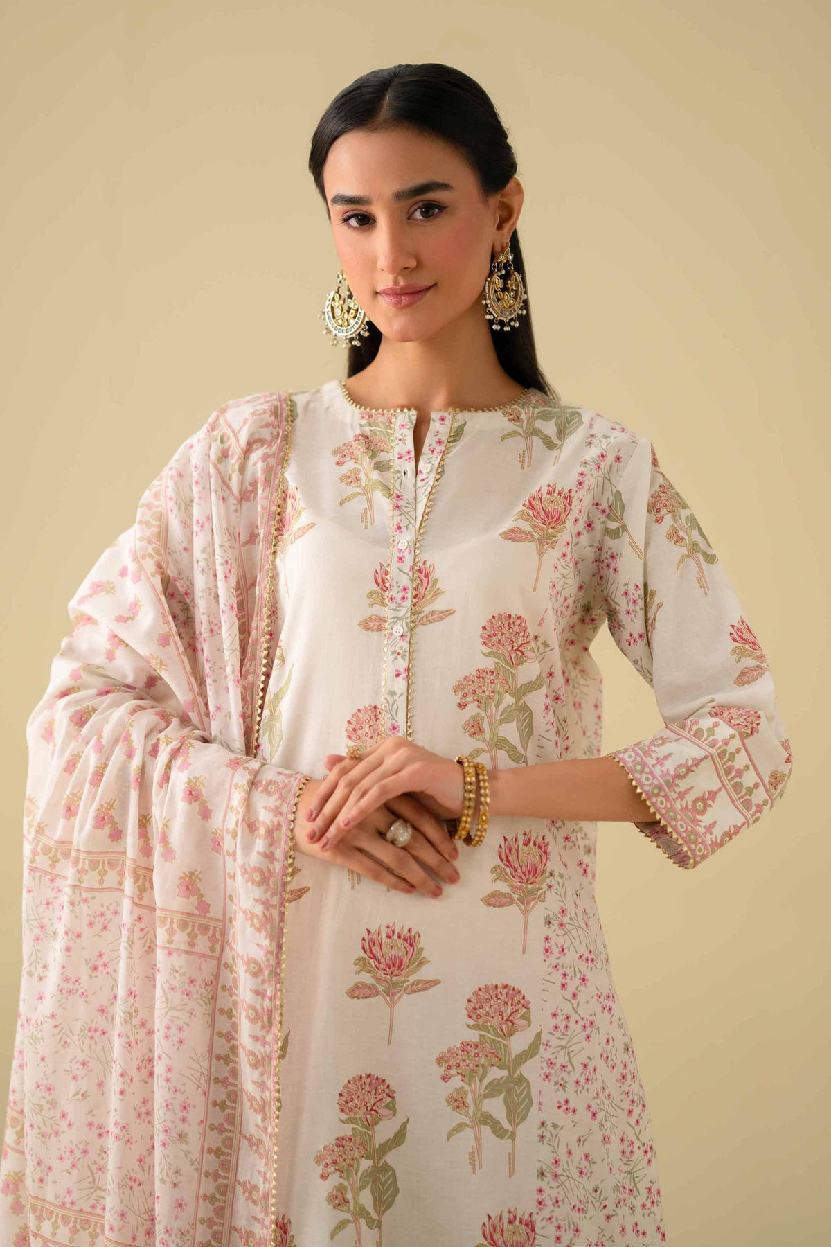 3 Piece - Printed Suit - KFE26-78Off White Cambric 3PC Printed Nishat Australia