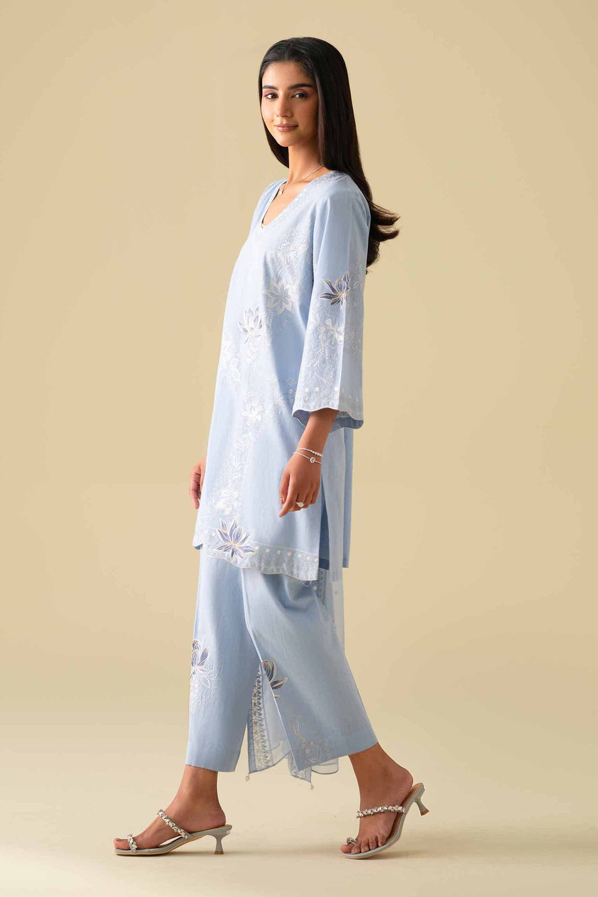 3 Piece - Embroidered Suit - KFE26-85Blue Cambric 3PC Embroidered Nishat Australia