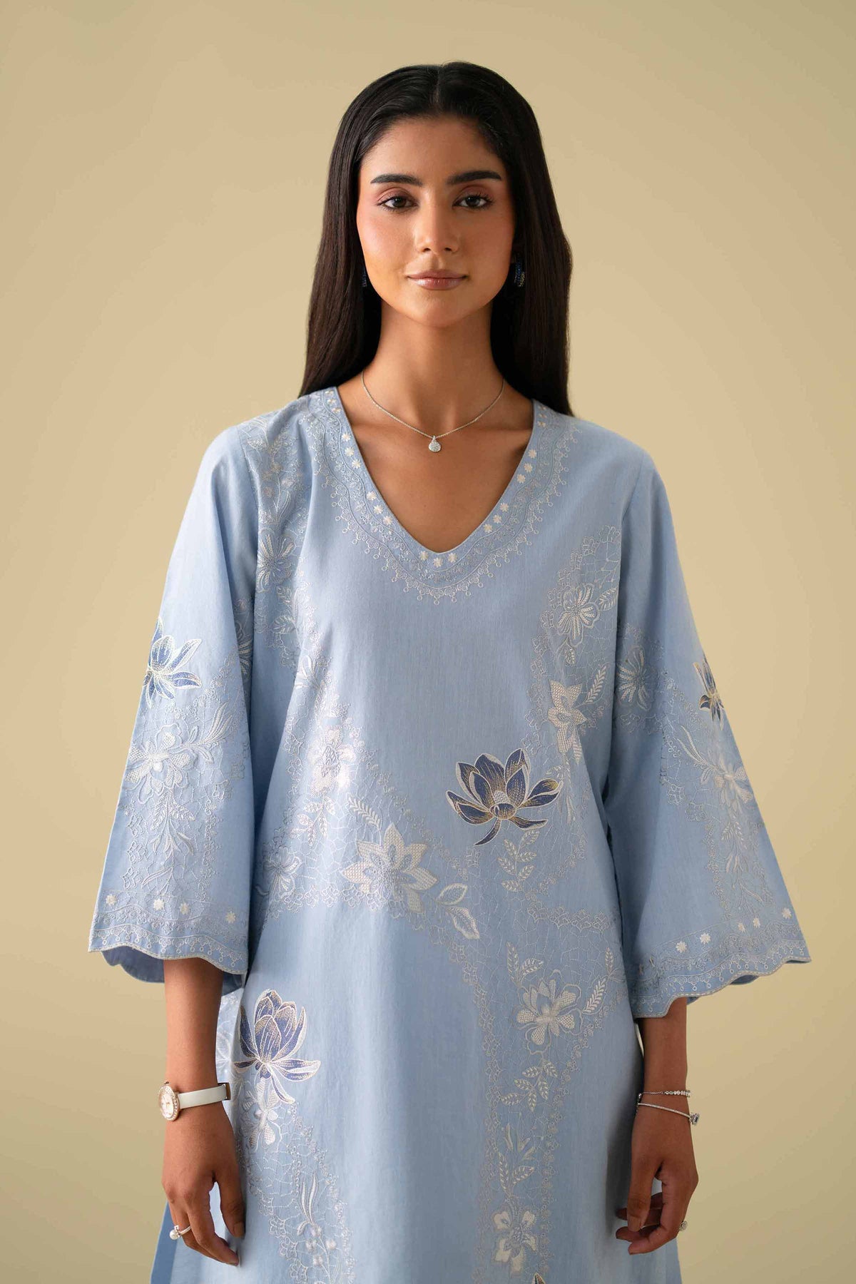 3 Piece - Embroidered Suit - KFE26-85Blue Cambric 3PC Embroidered Nishat Australia