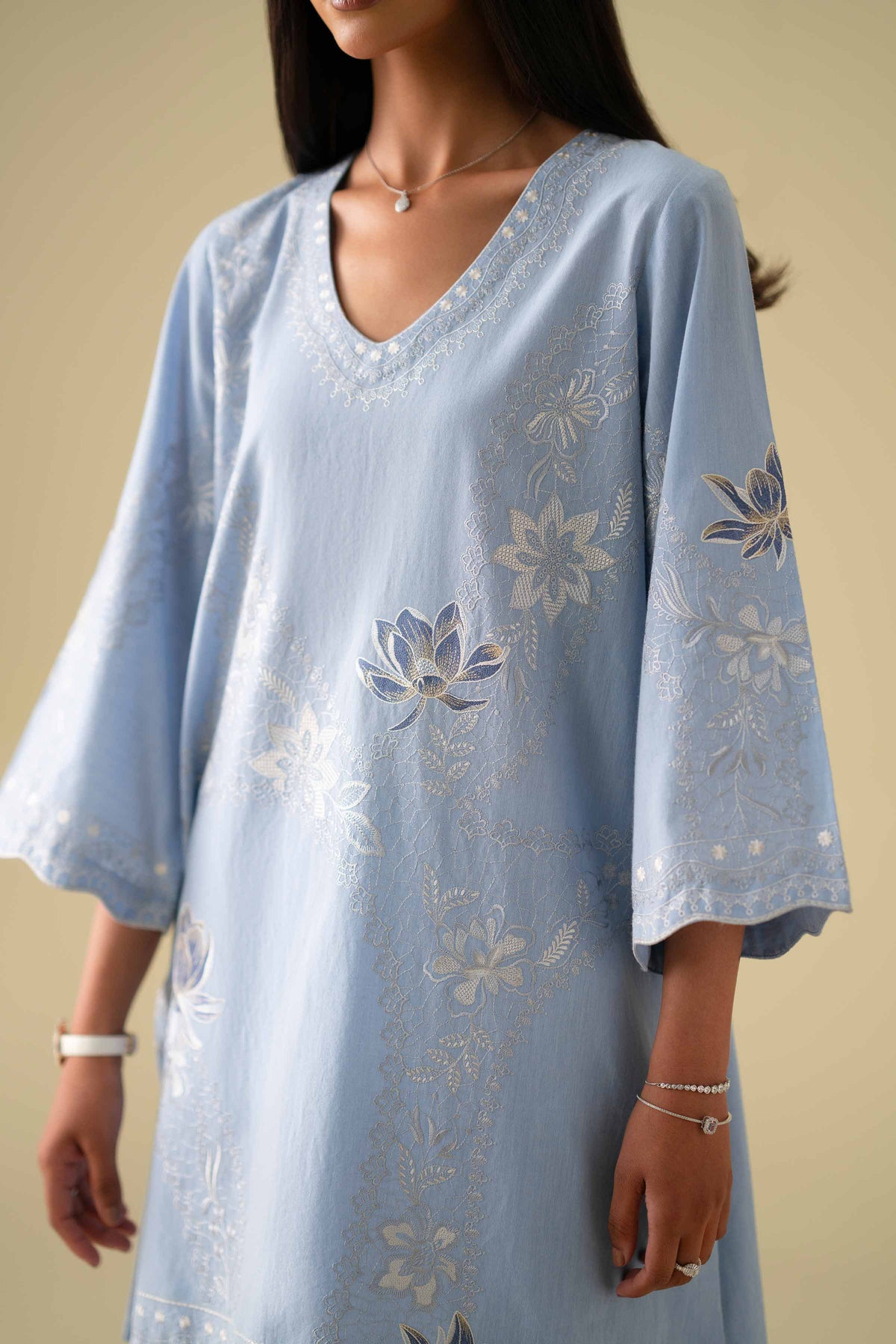 3 Piece - Embroidered Suit - KFE26-85Blue Cambric 3PC Embroidered Nishat Australia