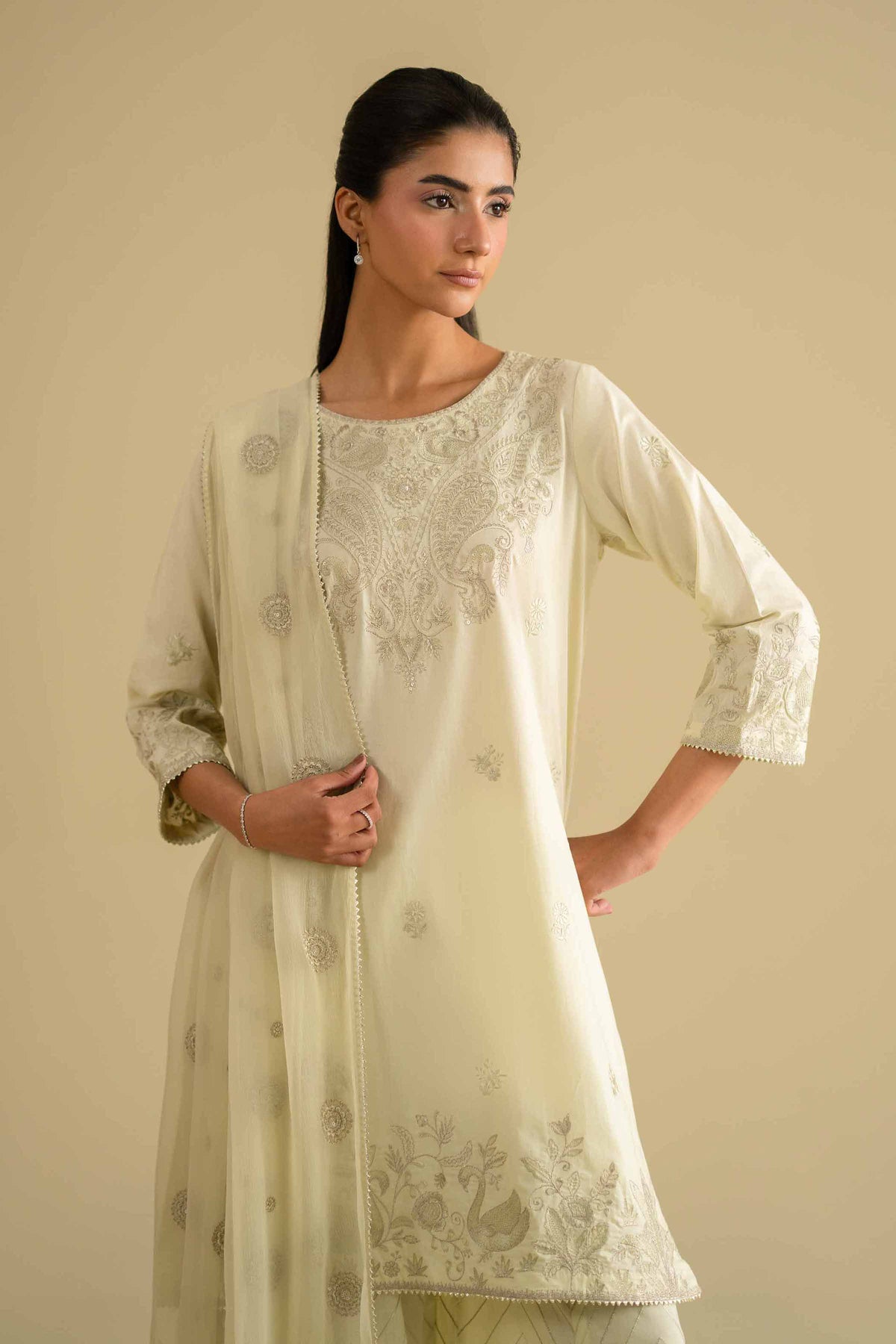 3 Piece - Embroidered Suit - KFE26-88Green Cambric 3PC Embroidered Nishat Australia