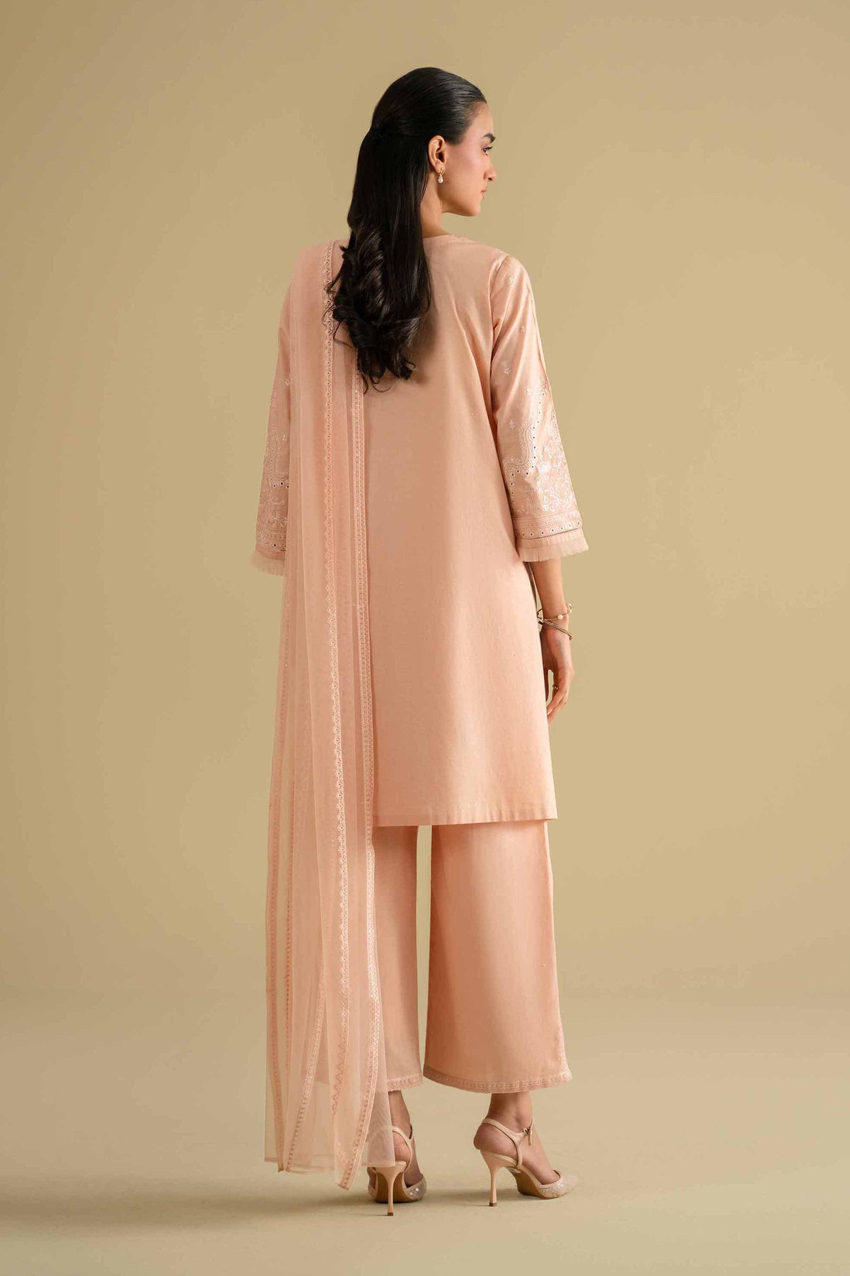 3 Piece - Embroidered Suit - KFE26-90Orange Cambric 3PC Embroidered Nishat Australia