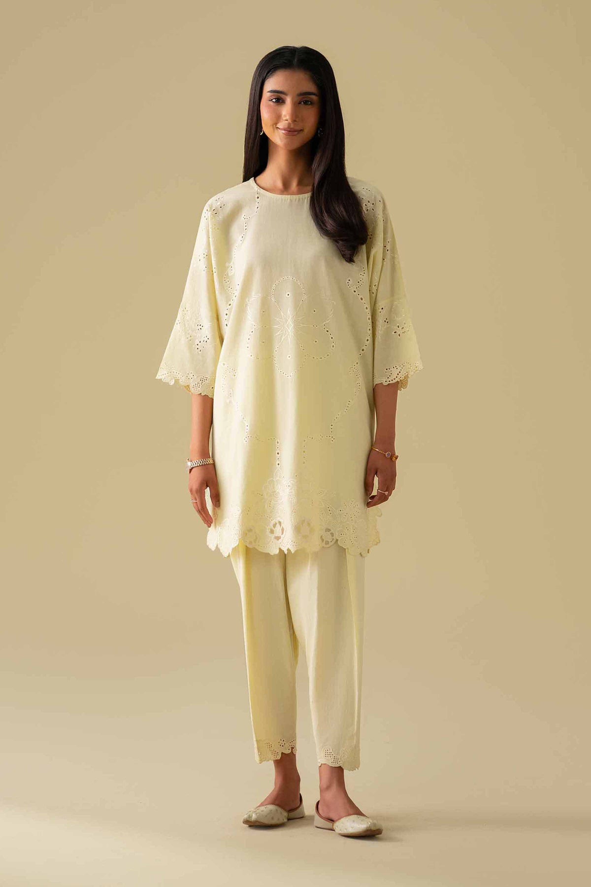 2 Piece - Embroidered Suit - KFE26-92Yellow Yarn Dyed 2PC Embroidered Nishat Australia
