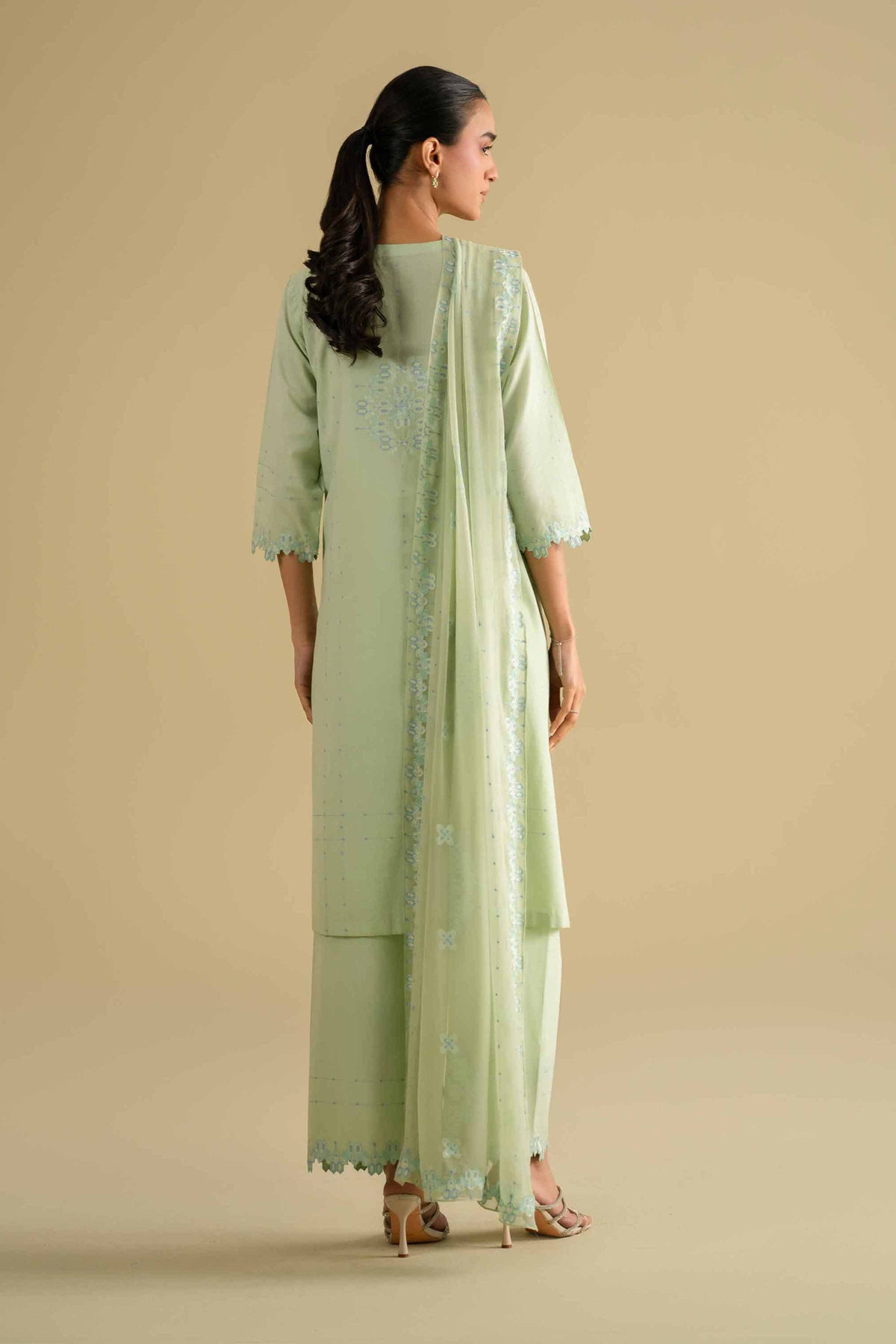 3 Piece - Embroidered Suit - KFE26-93Green Yarn Dyed 3PC Embroidered Nishat Australia