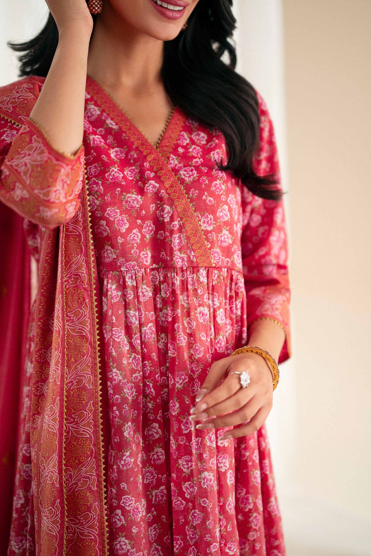 3 Piece - Printed Suit - KFS25-127 Red Lawn 3PC Printed Nishat Australia