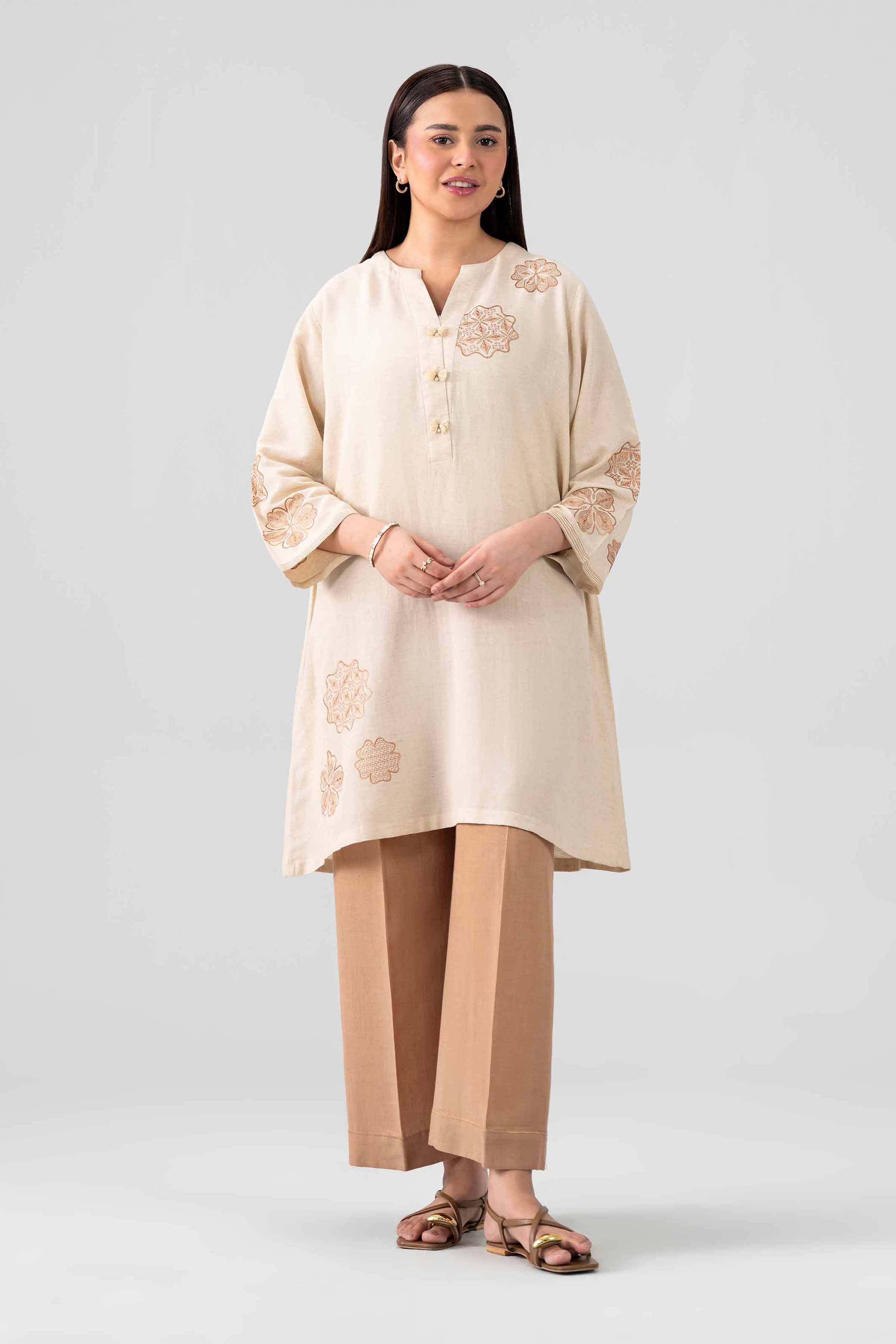 2 Piece - Embroidered Suit - KFS26-31 Beige Cotton 2PC Embroidered Nishat Australia