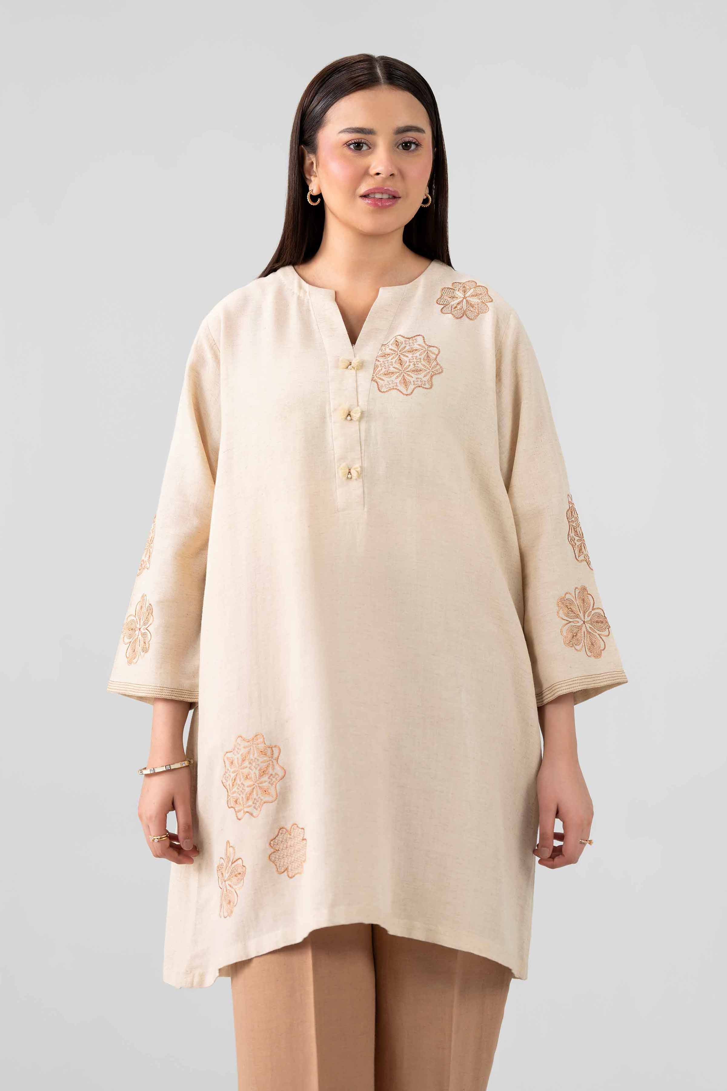 2 Piece - Embroidered Suit - KFS26-31 Beige Cotton 2PC Embroidered Nishat Australia