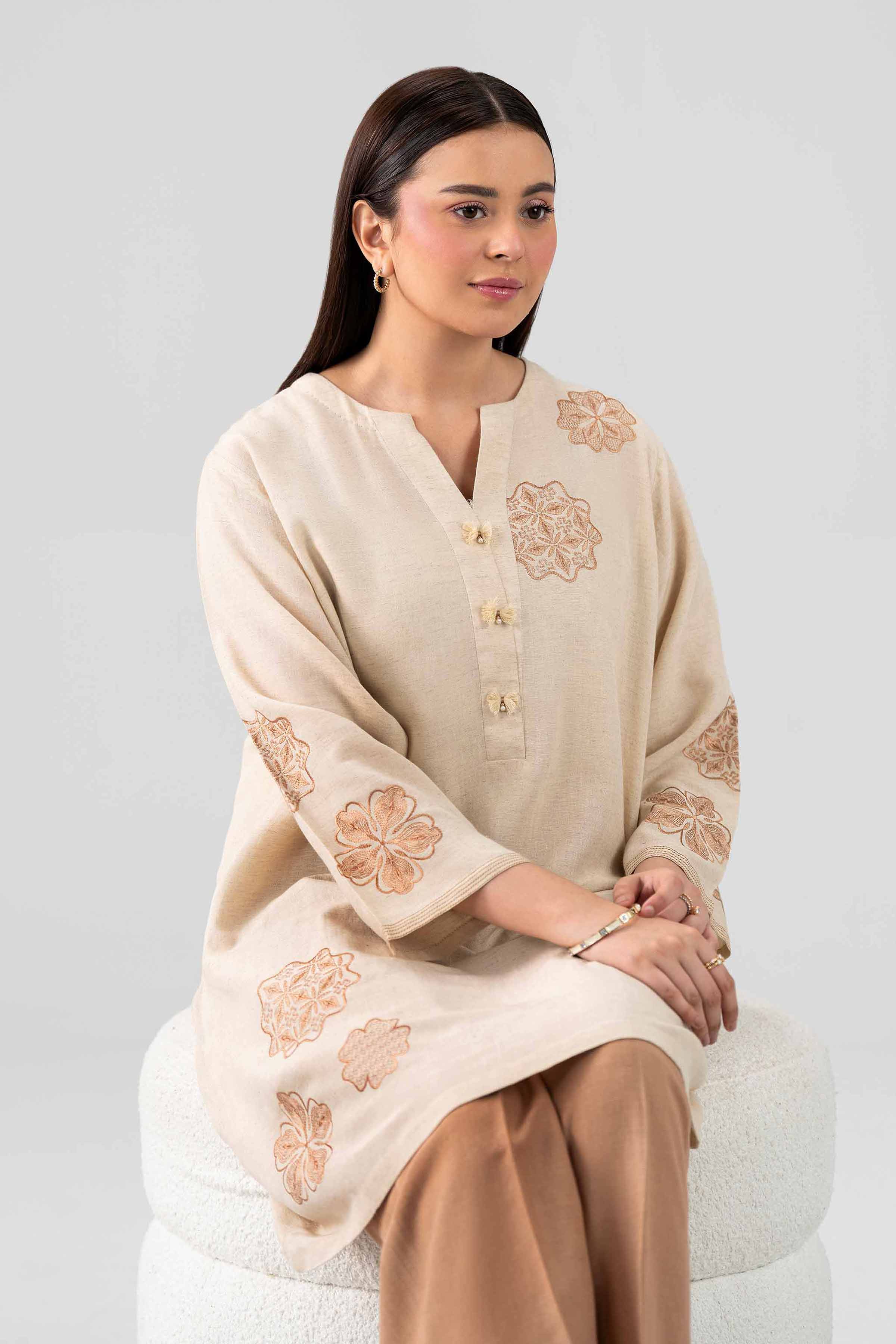 2 Piece - Embroidered Suit - KFS26-31 Beige Cotton 2PC Embroidered Nishat Australia