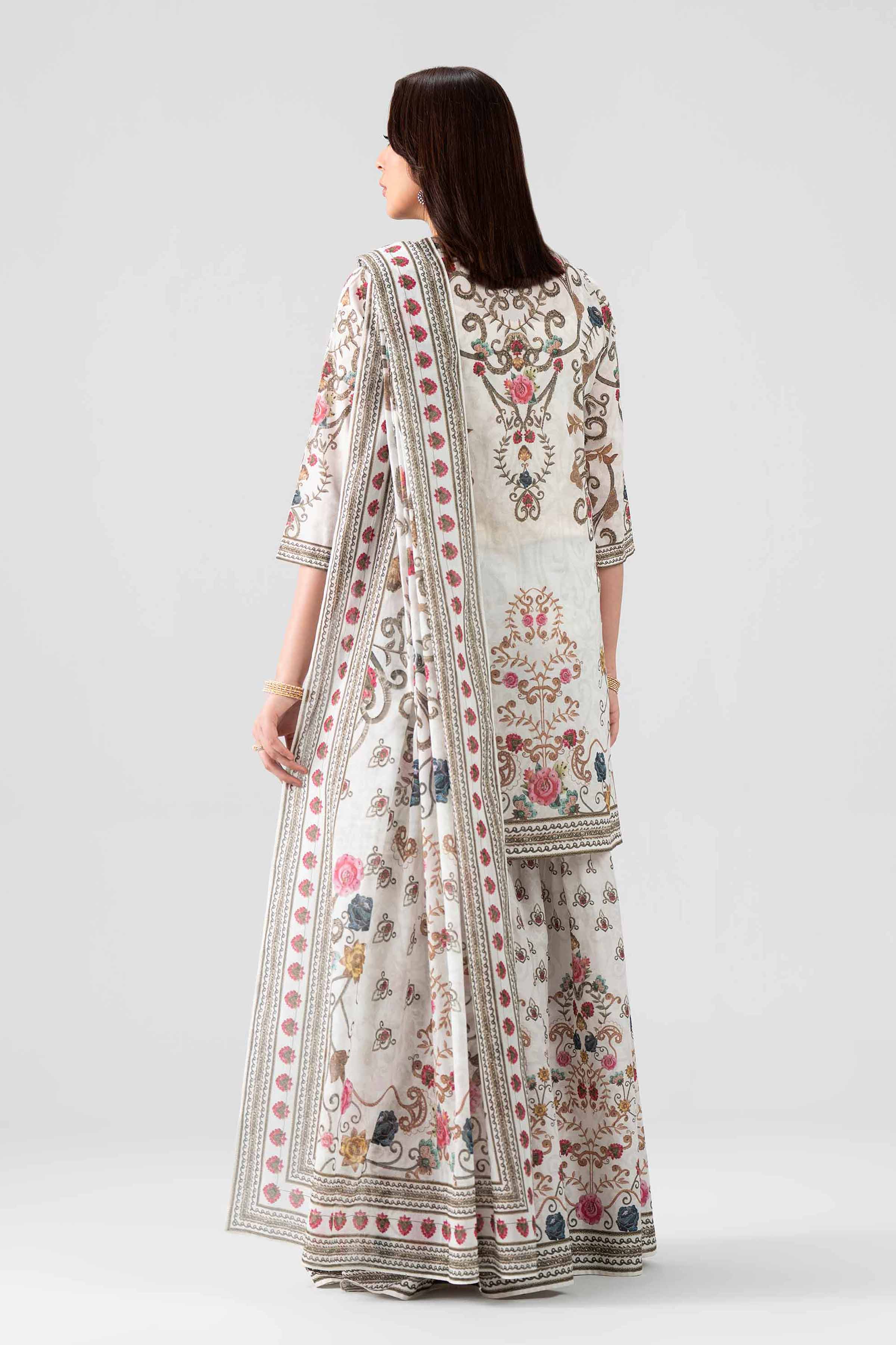 3 Piece - Printed Embroidered Suit - KFS26-48 Grey Lawn 3PC Embroidered Nishat Australia