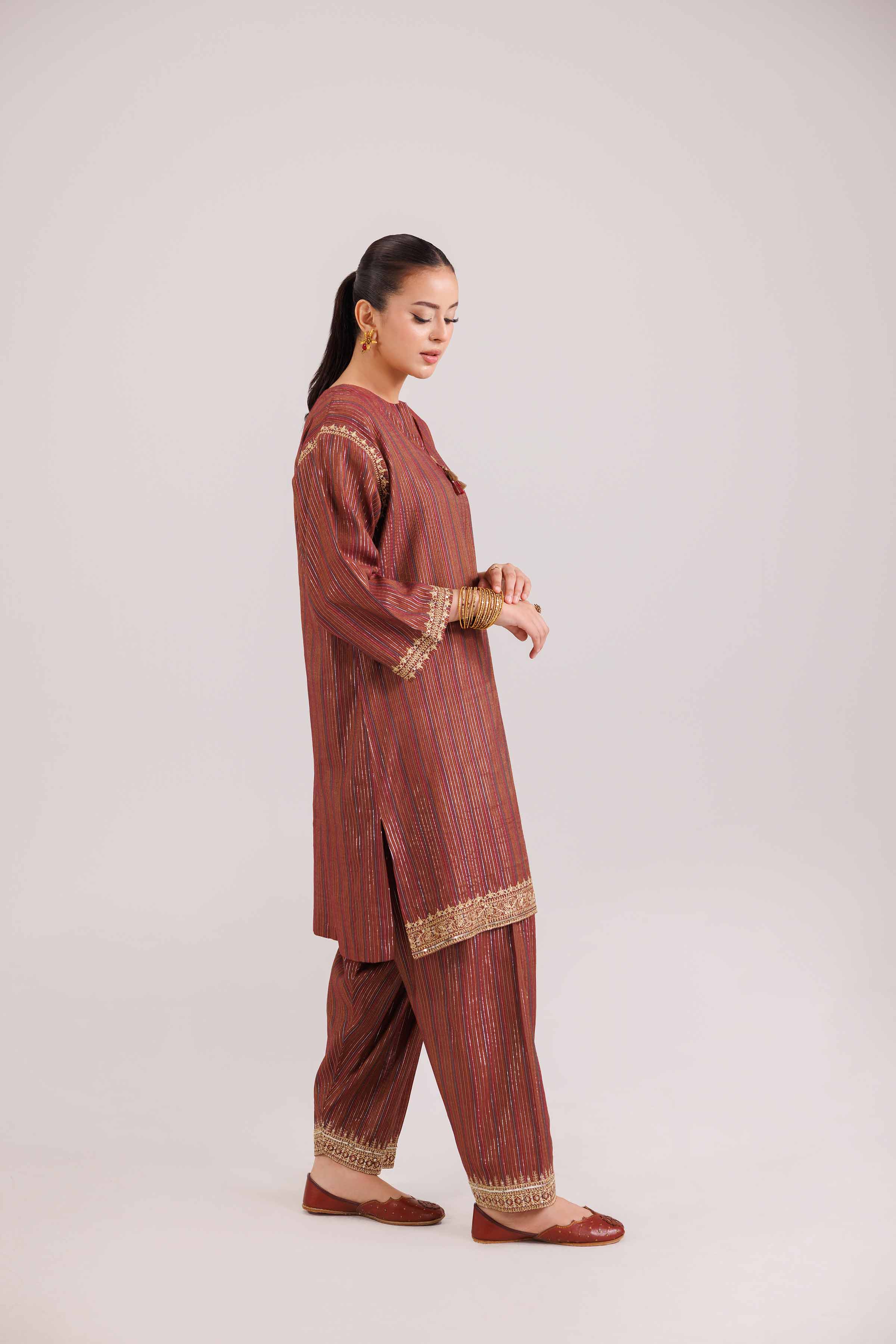 2 Piece - Embroidered Suit - KFW25-139 READY TO WEAR - LUXURY Multi Yarn Dyed 2PC Embroidered