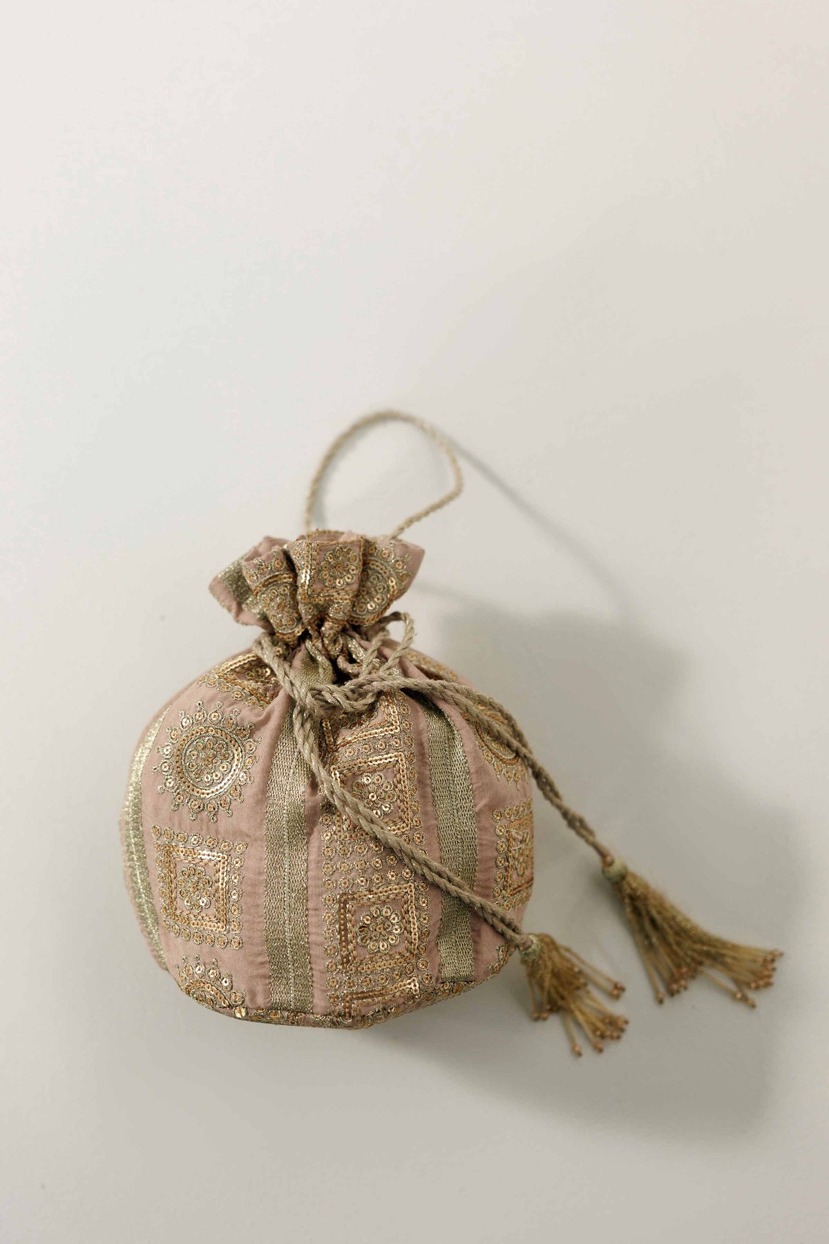 Embroidered Pouch - KFW25-152 Beige Silk 1PC Embroidered Nishat Australia