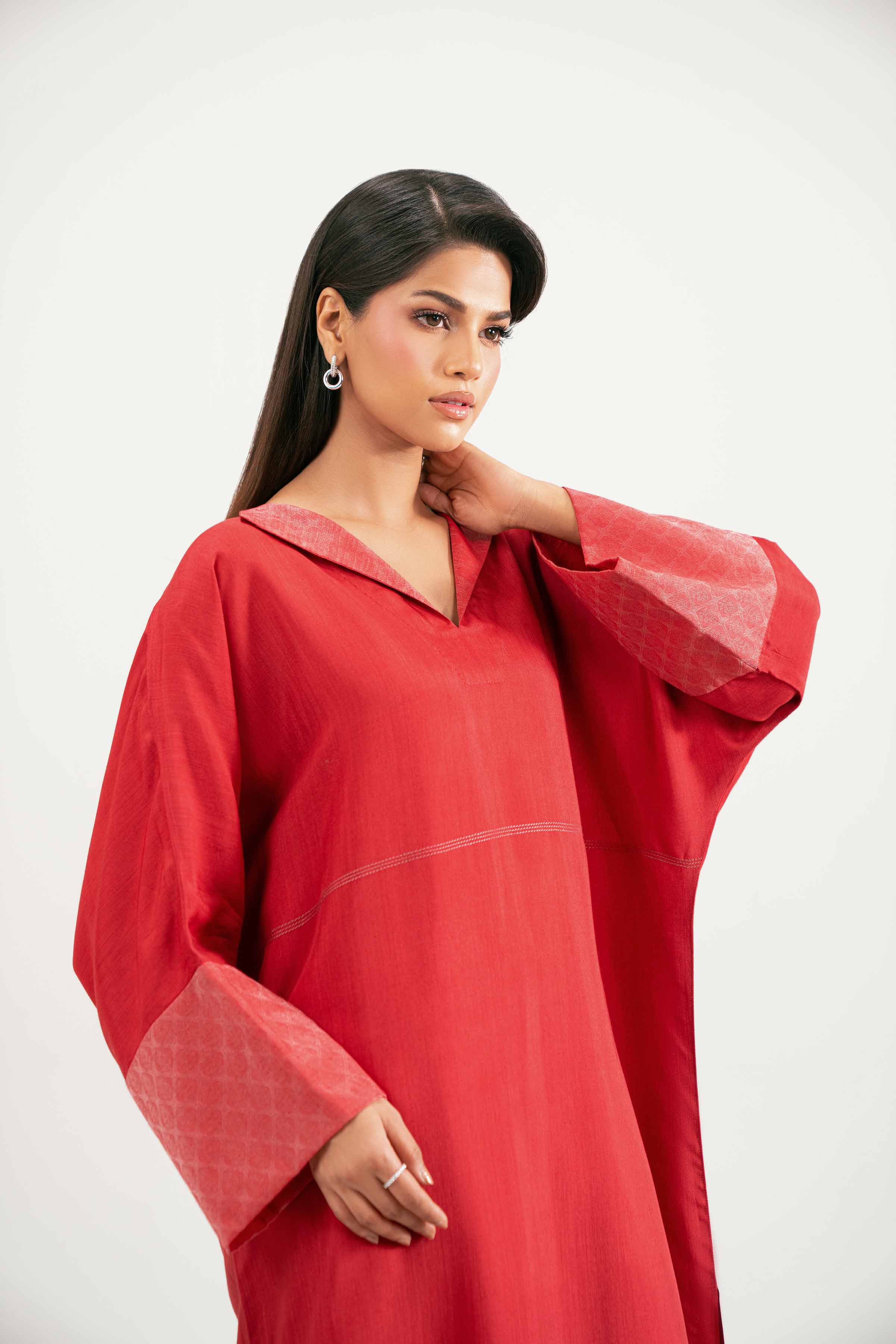 2 Piece - Basic Suit - KFW25-167 READY TO WEAR - LUXURY Red Viscose 2PC Solids