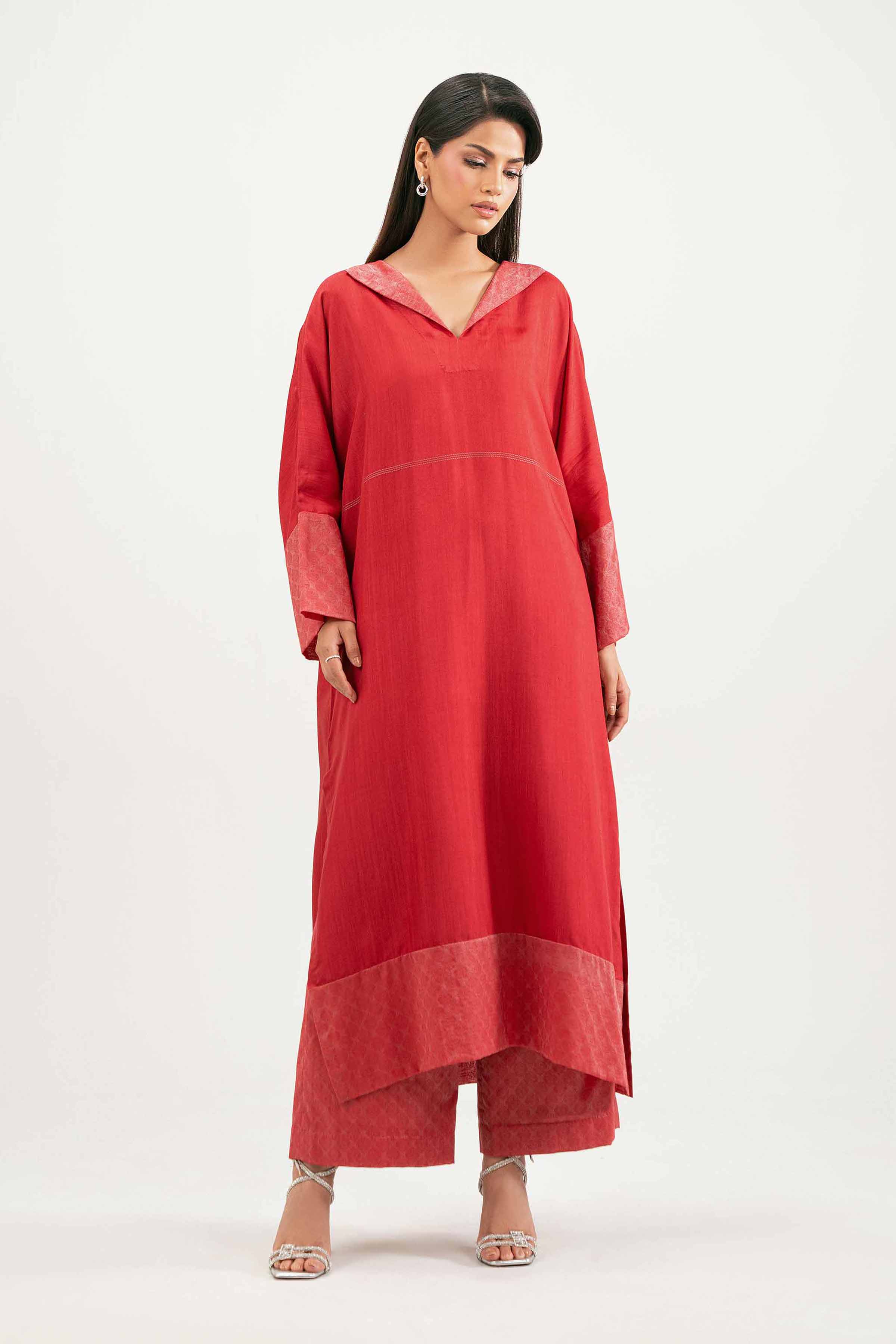2 Piece - Basic Suit - KFW25-167 READY TO WEAR - LUXURY Red Viscose 2PC Solids
