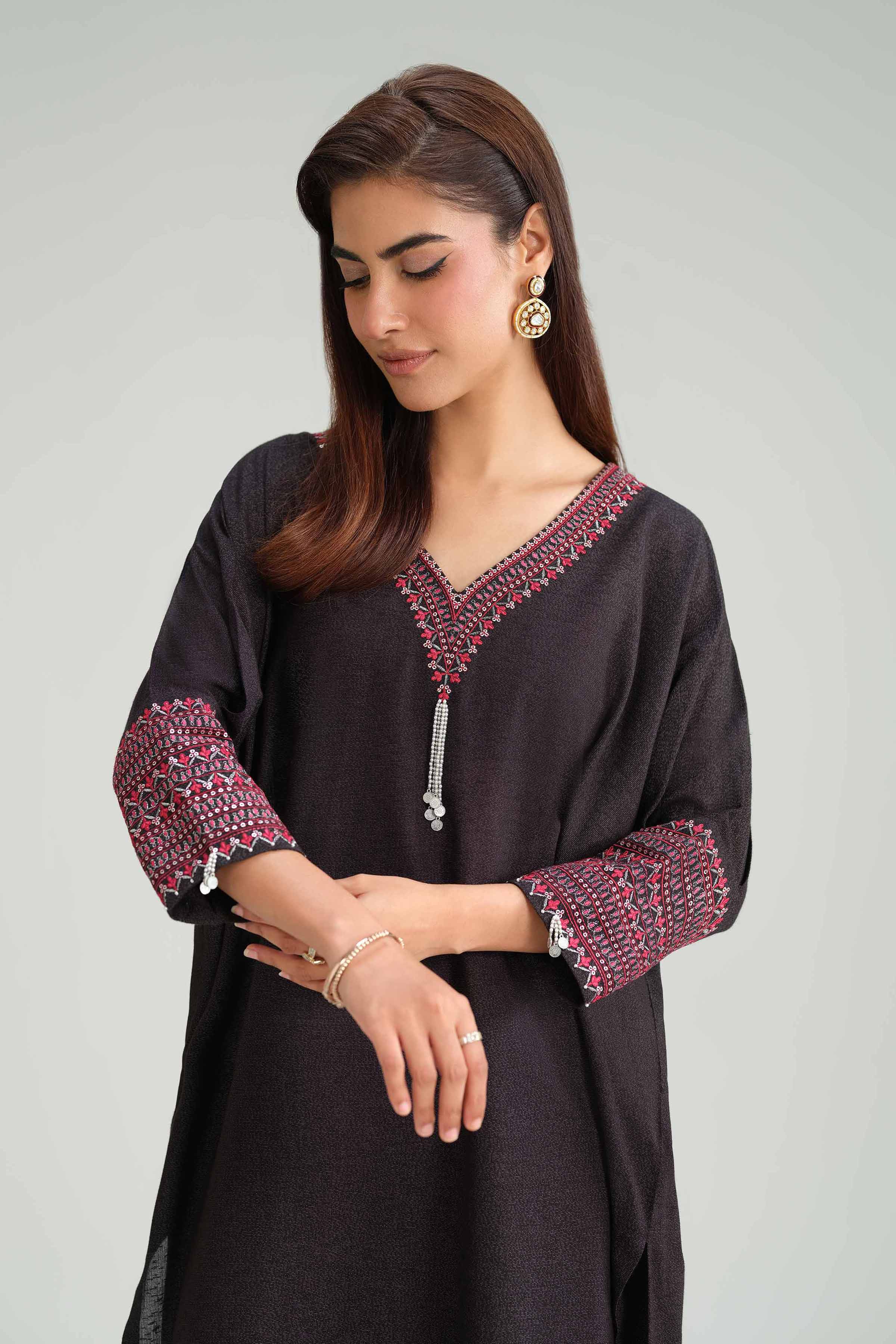 2 Piece - Embroidered Suit - KFW25-170 READY TO WEAR Black Karandi 2PC Embroidered