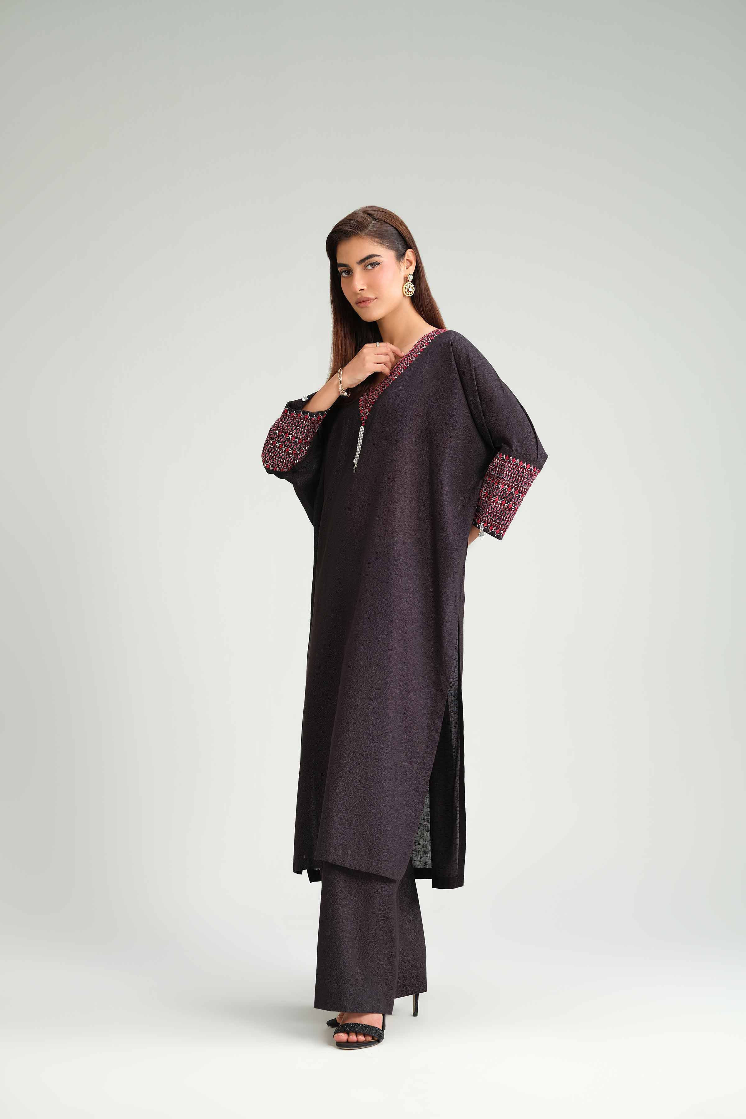 2 Piece - Embroidered Suit - KFW25-170 READY TO WEAR Black Karandi 2PC Embroidered