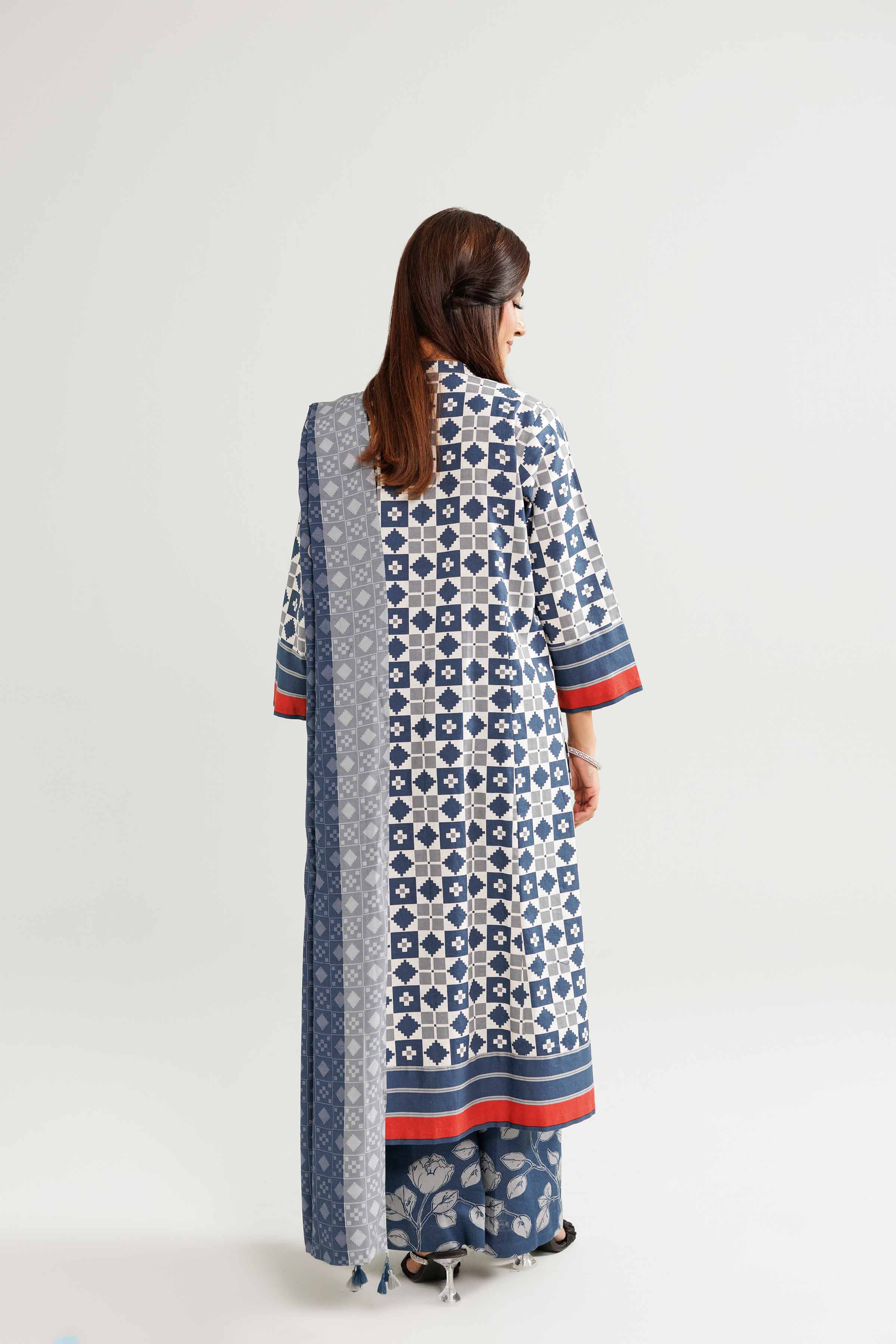 3 Piece - Printed Suit - KFW25-182 READY TO WEAR - LUXURY Multi Linen 3PC Printed