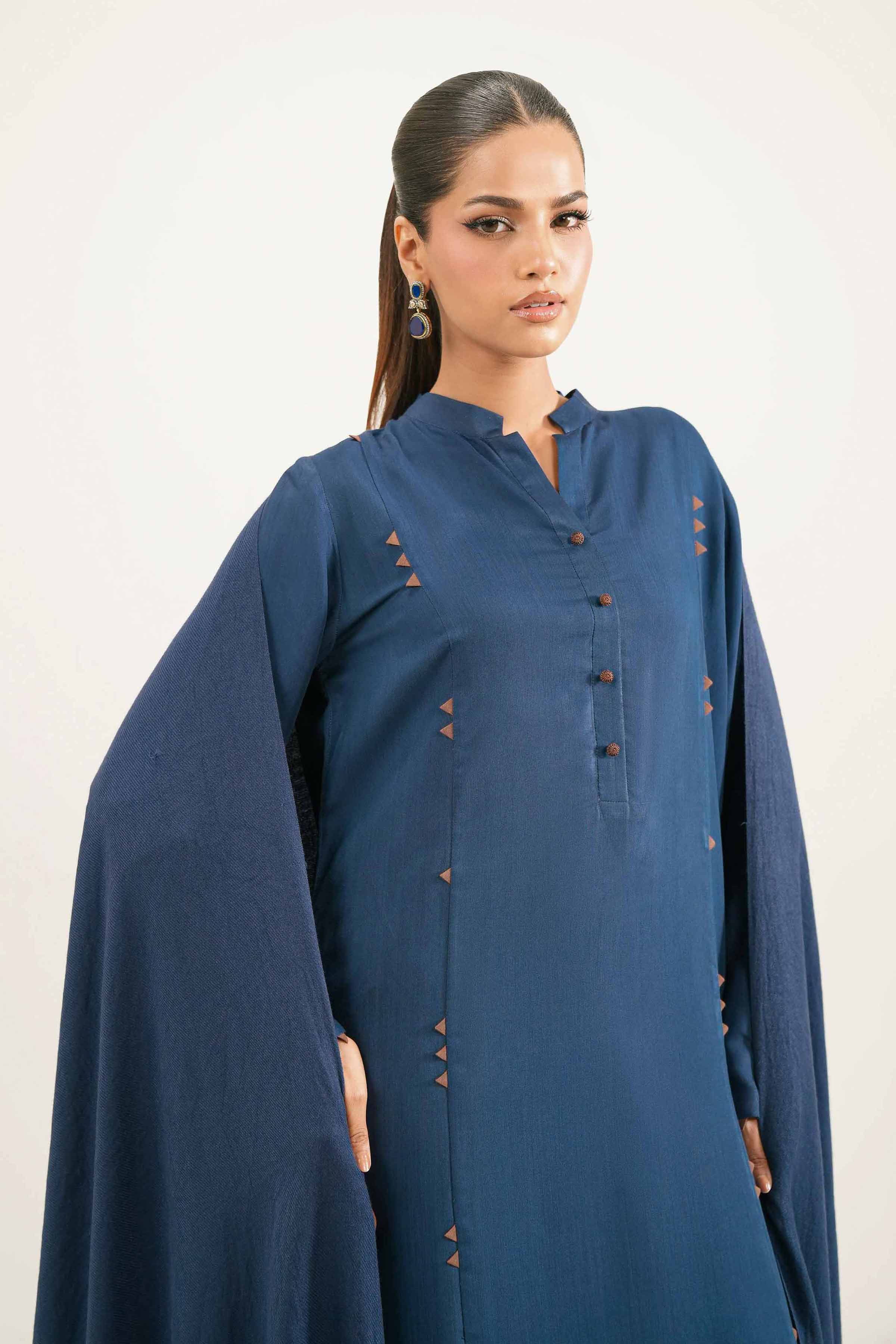 3 Piece - Basic Suit - KFW25-190 READY TO WEAR - LUXURY Blue Silk 3PC Solids