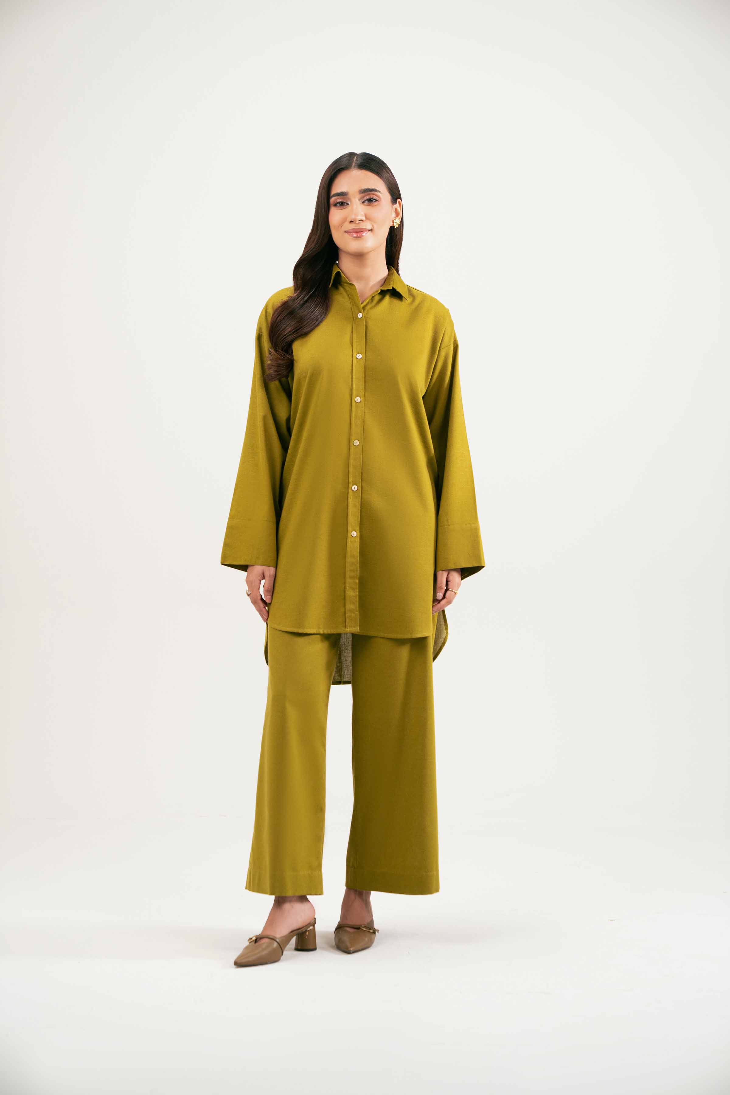 2 Piece - Basic Suit - KFW25-226 READY TO WEAR - LUXURY Green Karandi 2PC Solids