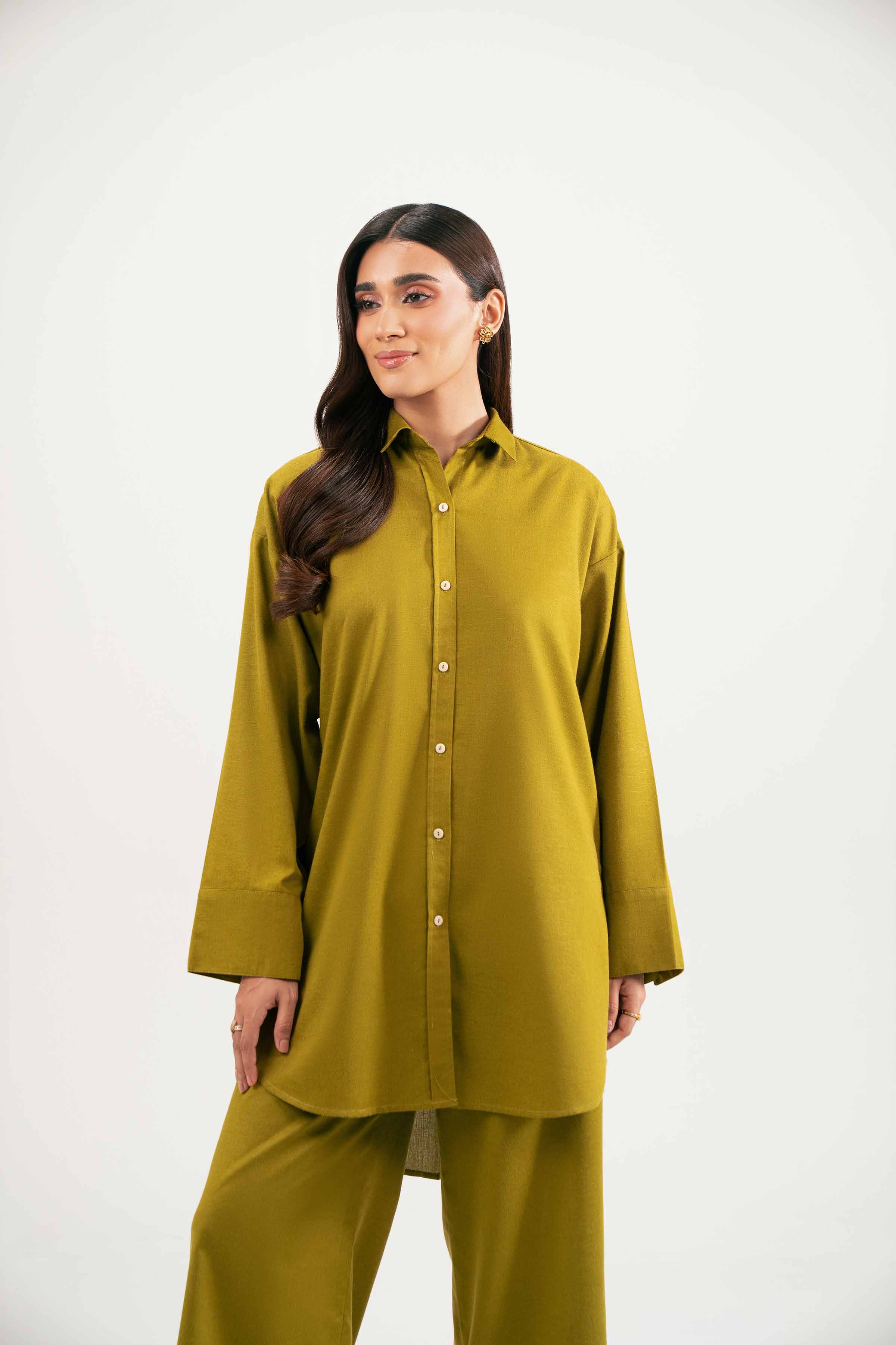 2 Piece - Basic Suit - KFW25-226 READY TO WEAR - LUXURY Green Karandi 2PC Solids