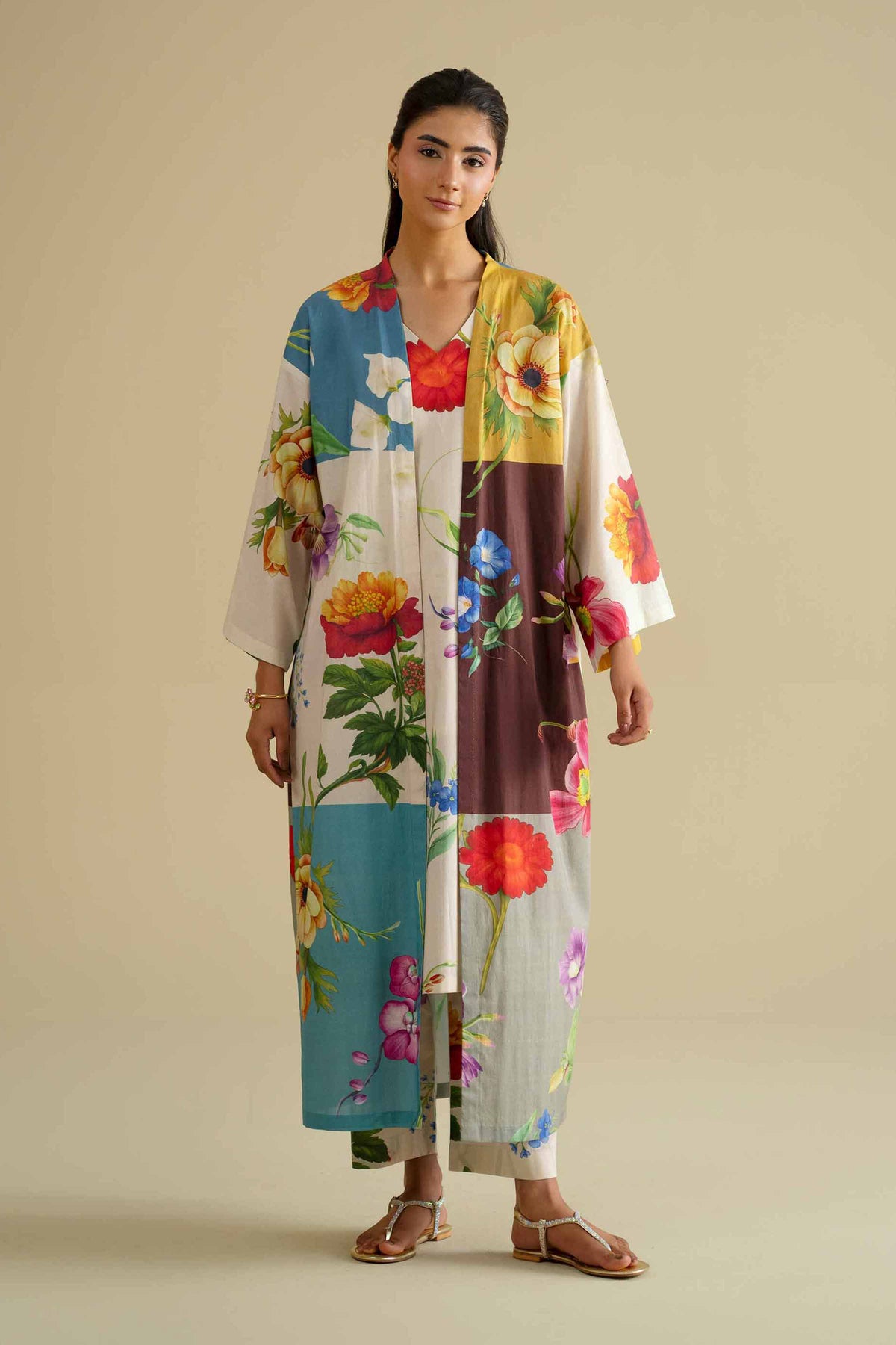 3 Piece - Printed Loungewear - KLS26-01Multi Cambric 3PC Printed Nishat Australia
