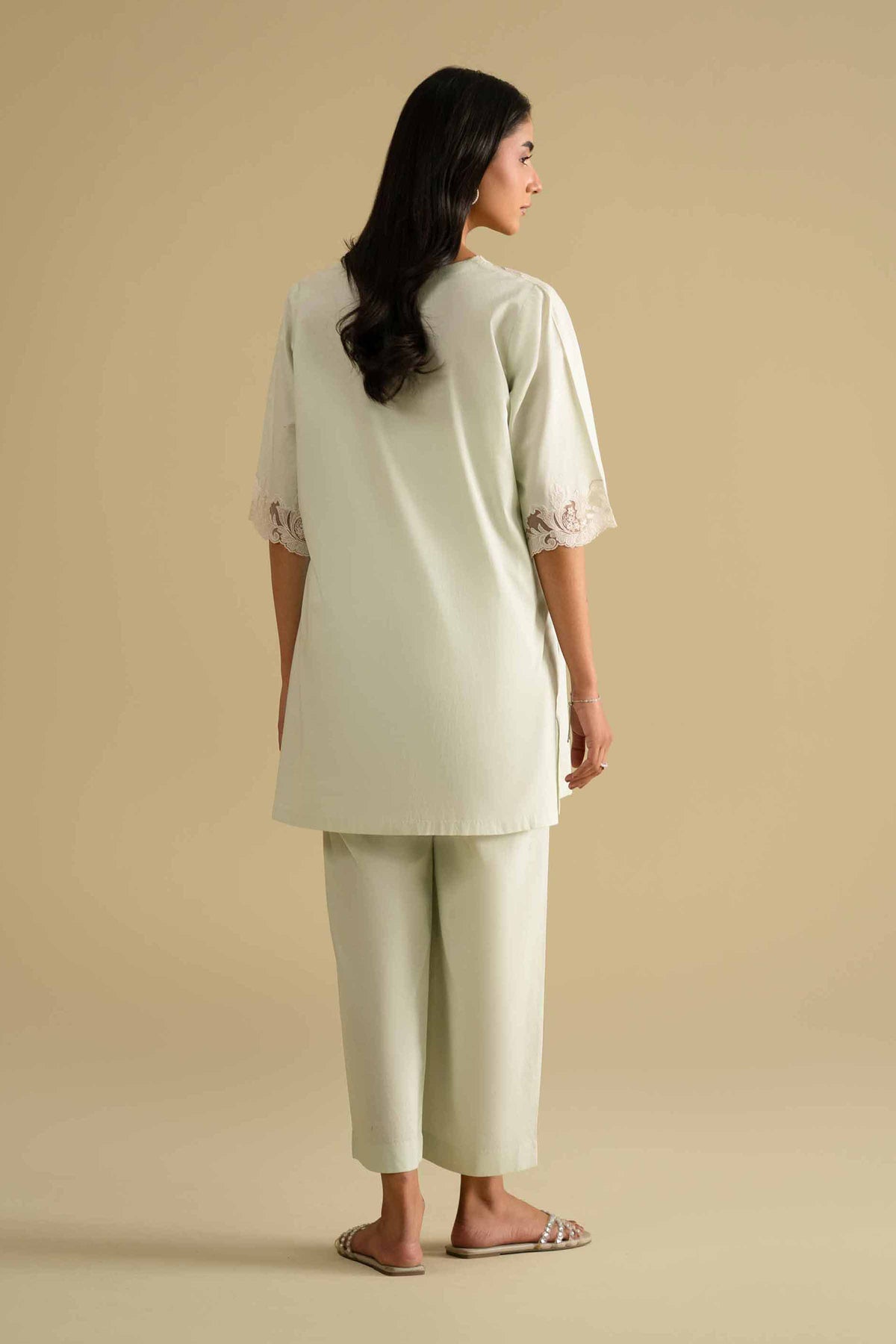 2 Piece - Embroidered Loungewear - KLS26-04Green Cambric 2PC Embroidered Nishat Australia