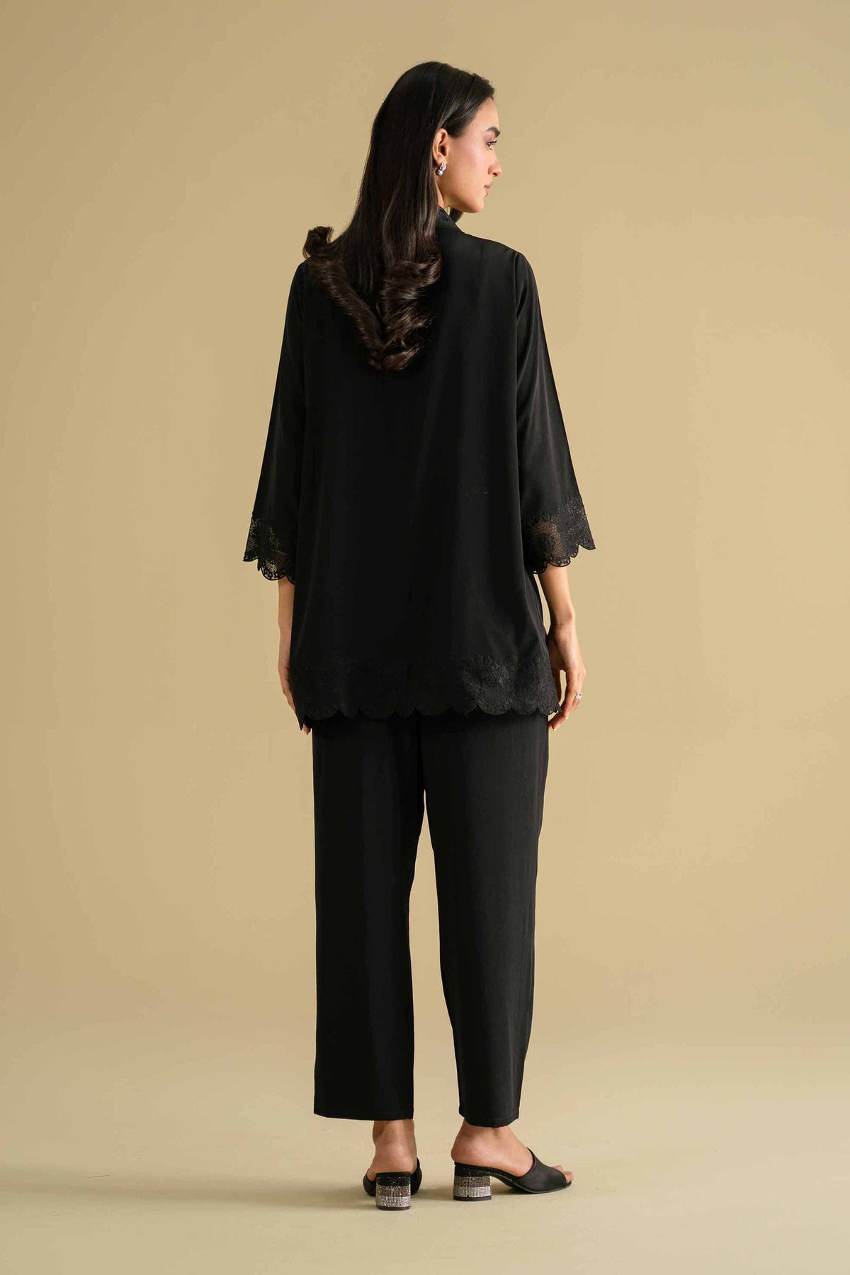 2 Piece - Embroidered Loungewear - KLS26-08Black Grip 2PC Embroidered Nishat Australia