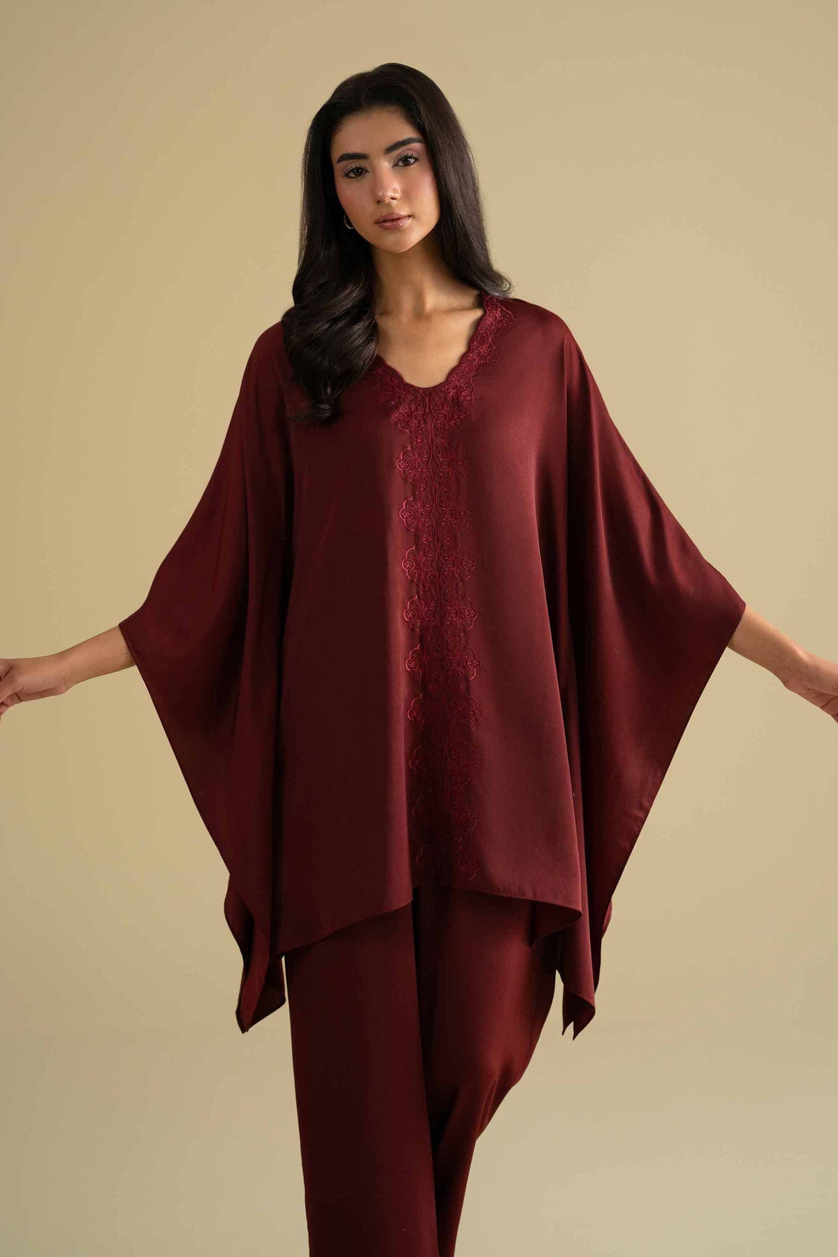 2 Piece - Embroidered Loungewear - KLS26-09Red Grip 2PC Embroidered Nishat Australia
