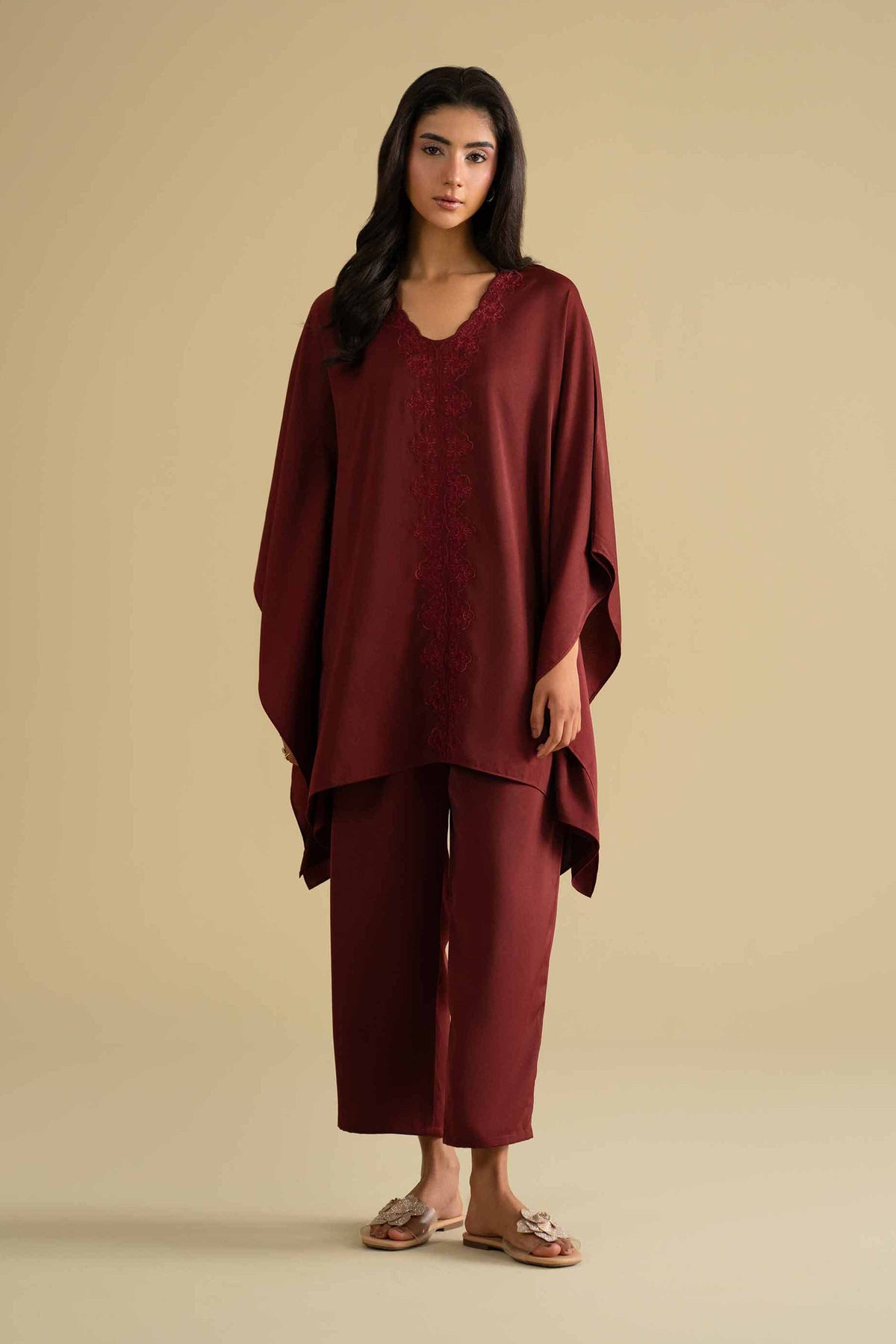 2 Piece - Embroidered Loungewear - KLS26-09Red Grip 2PC Embroidered Nishat Australia