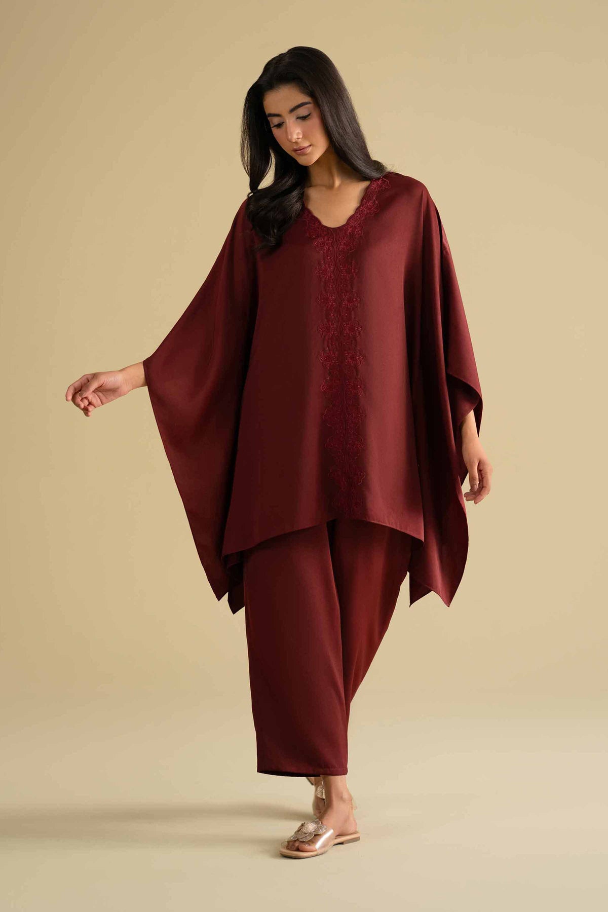 2 Piece - Embroidered Loungewear - KLS26-09Red Grip 2PC Embroidered Nishat Australia
