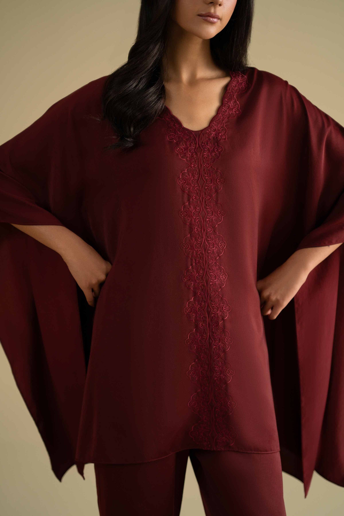 2 Piece - Embroidered Loungewear - KLS26-09Red Grip 2PC Embroidered Nishat Australia