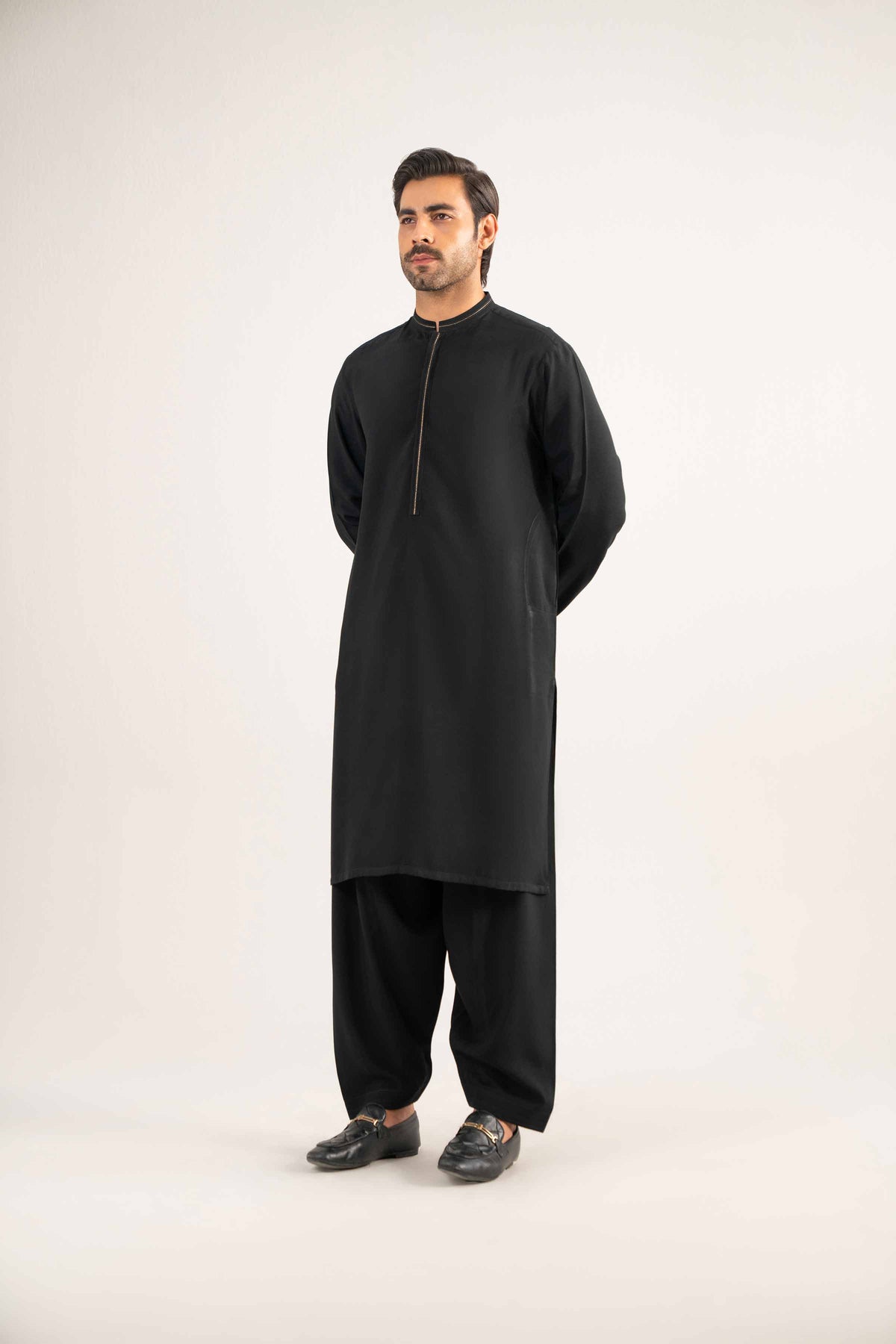 2 Piece - Basic Suit - KNW25-05 Black Oak Silk 2PC Non-Embroidered Nishat Australia