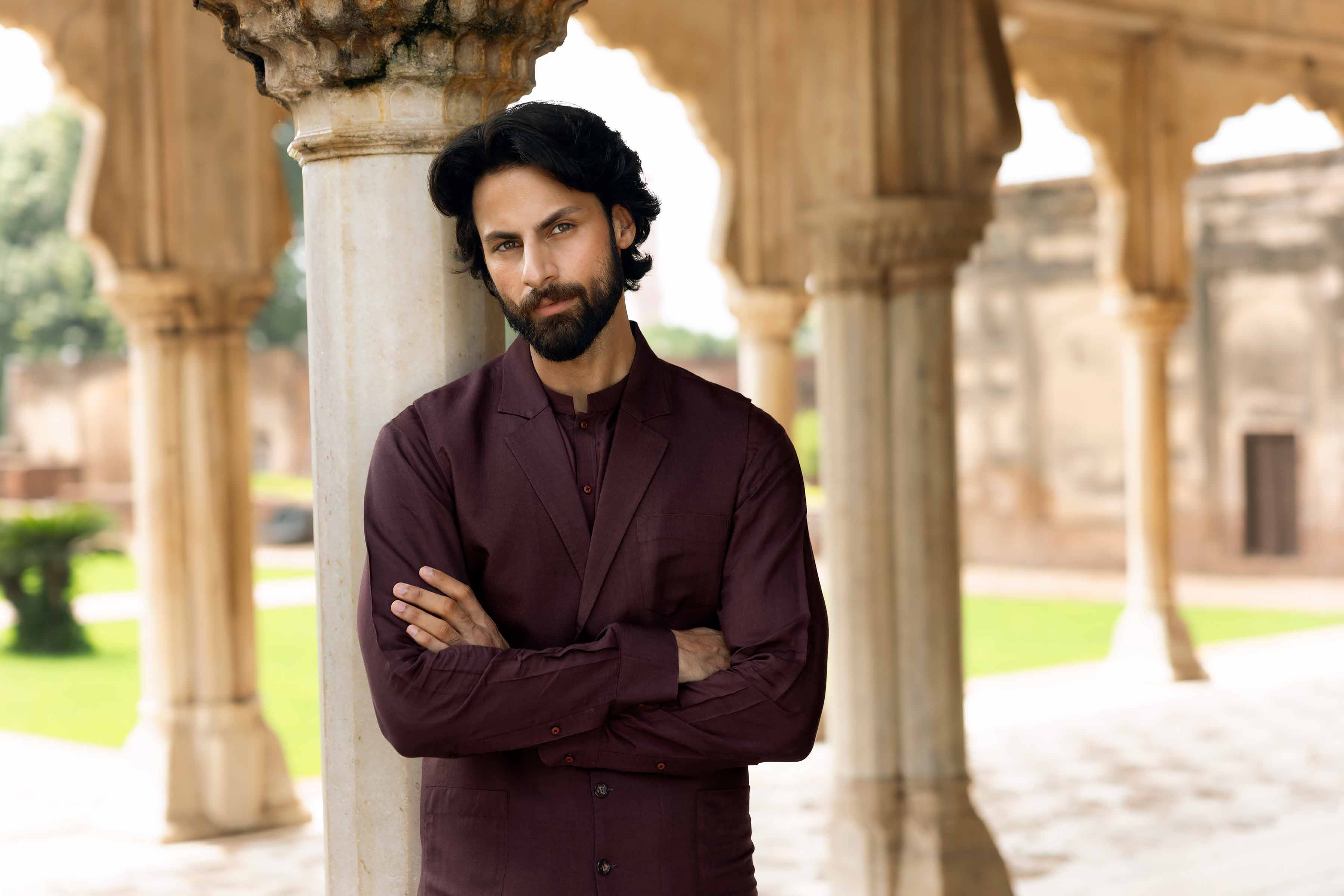 3 Piece - Basic Suit With Waistcoat - KNW25-07  Maroon Viscose 3PC Solids