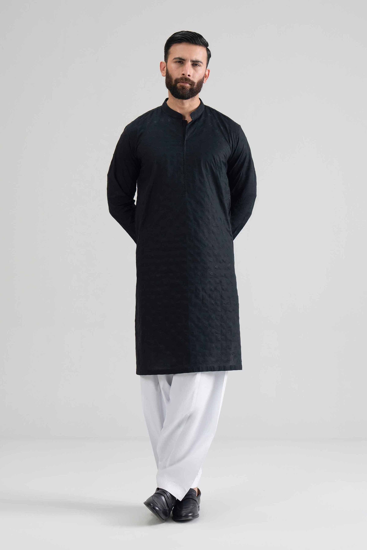 Embroidered Kurta- NQ26-007 Black Cotton 2PC Embroidered Nishat Australia