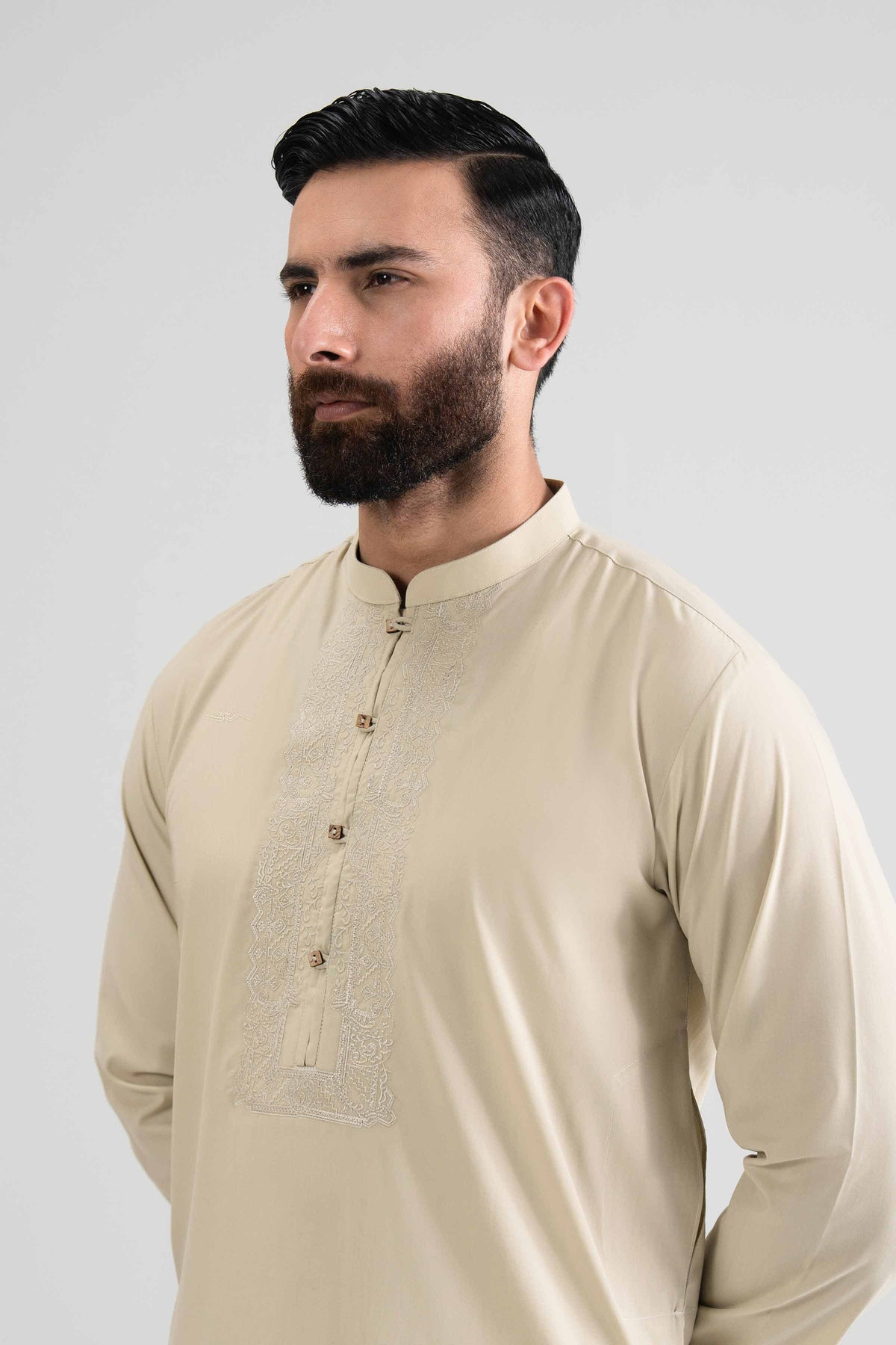 Embroidered Kurta - NQ26-009 Beige Wash & Wear 1PC Embroidered Nishat Australia