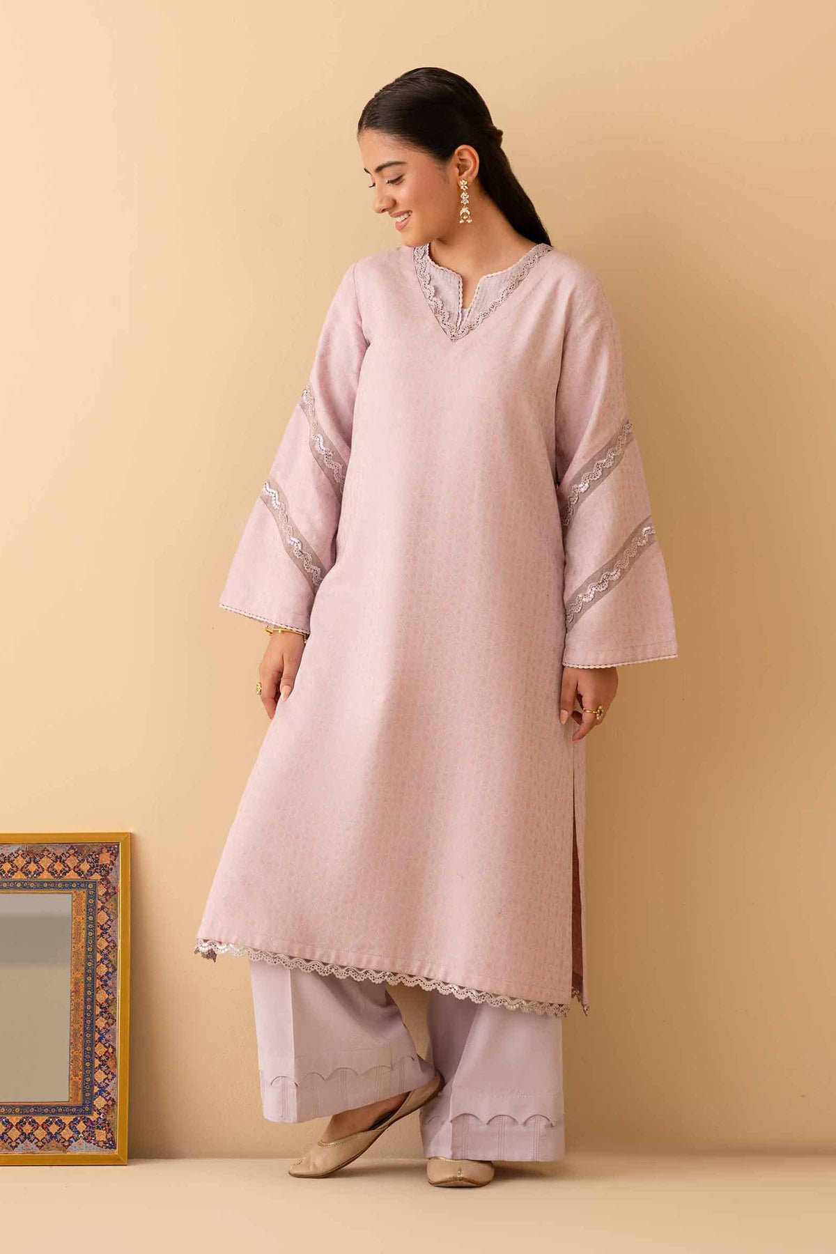 2 Piece - Basic Suit - PE25-111 Purple Jacquard 2PC Solids Nishat Australia