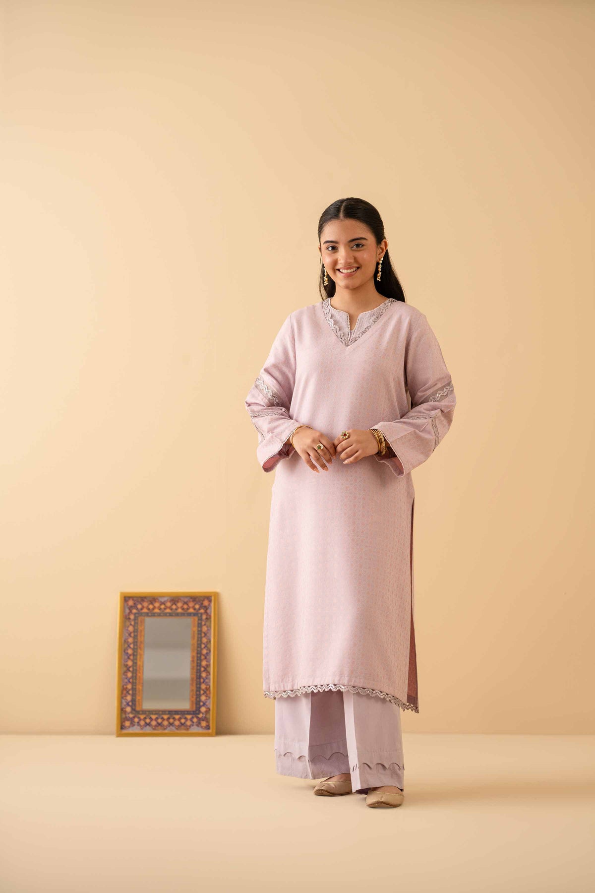 2 Piece - Basic Suit - PE25-111 Purple Jacquard 2PC Solids Nishat Australia