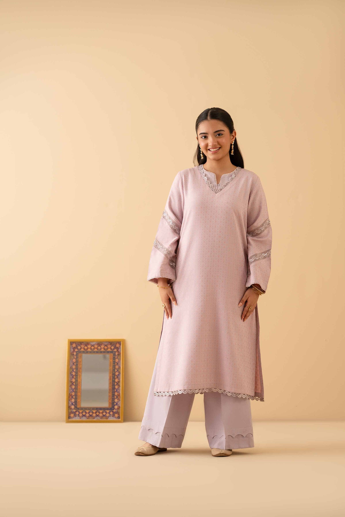 2 Piece - Basic Suit - PE25-111 Purple Jacquard 2PC Solids Nishat Australia